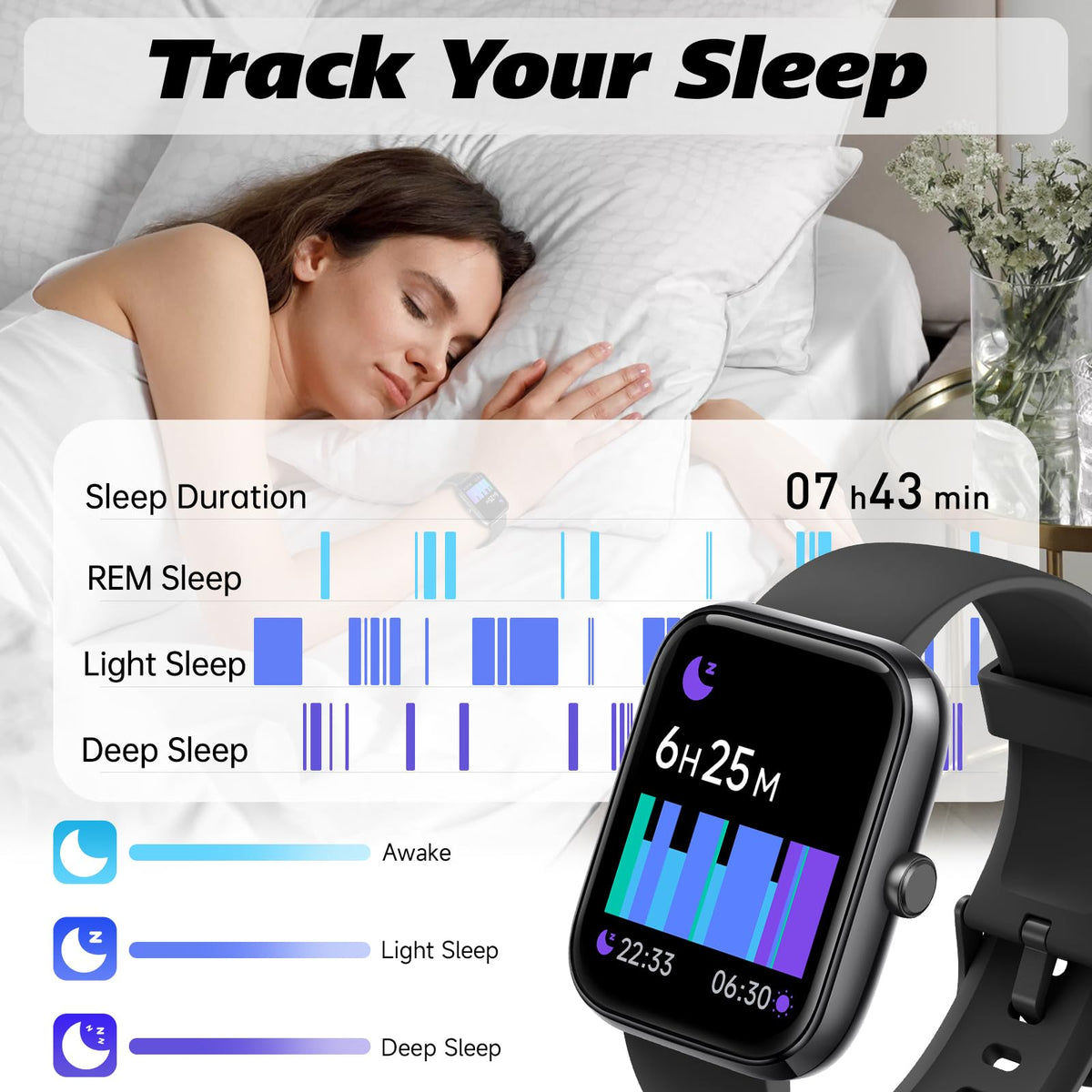 Smart Watch for Men Women with Bluetooth Call, Alexa Built-in, Heart Rate & Sleep Monitor, 1.83" DIY Dial Fitness Watch with 100+ Sport Modes, IP68 Waterproof, Compatible with Android iOS 🍁 All In One Marketplace Canada