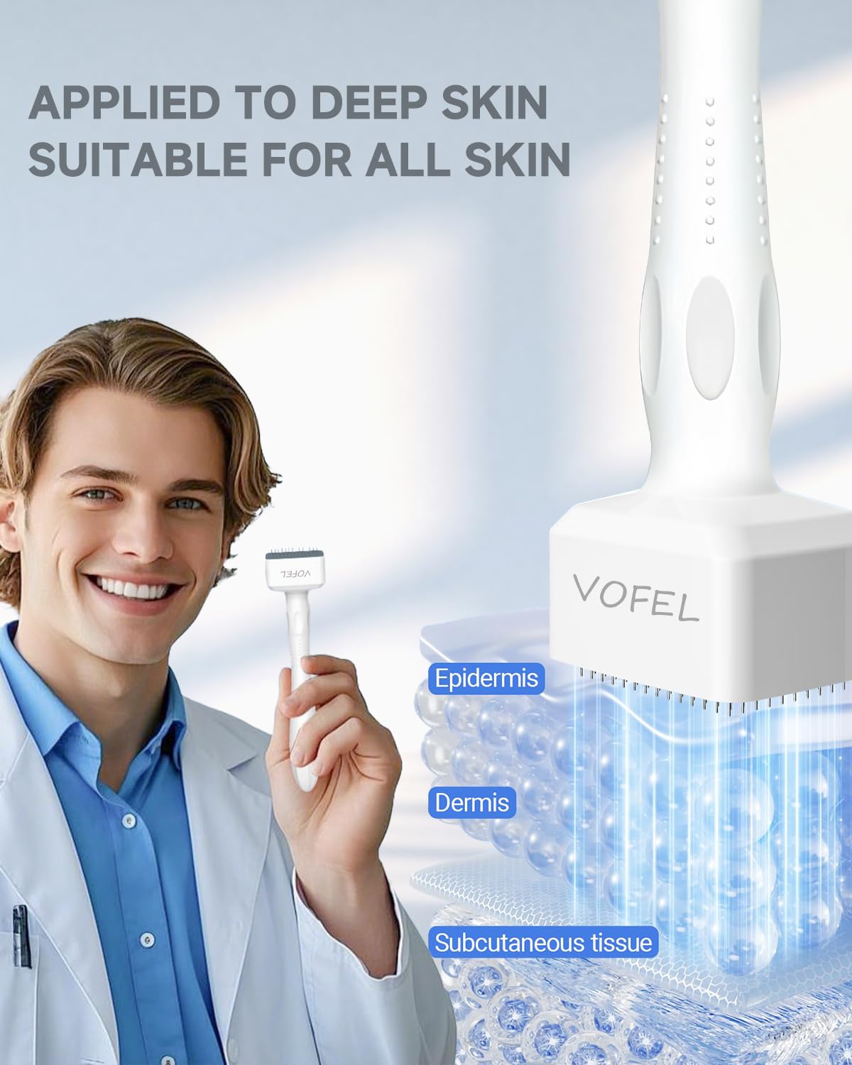 VOFEL Derma Stamp for Hair Growth 140 Microneedling Stamp Adjustable Derma Roller for Face 0-3mm Dermal Roller - SR Home Use (1PC) 🍁 All In One Marketplace Canada