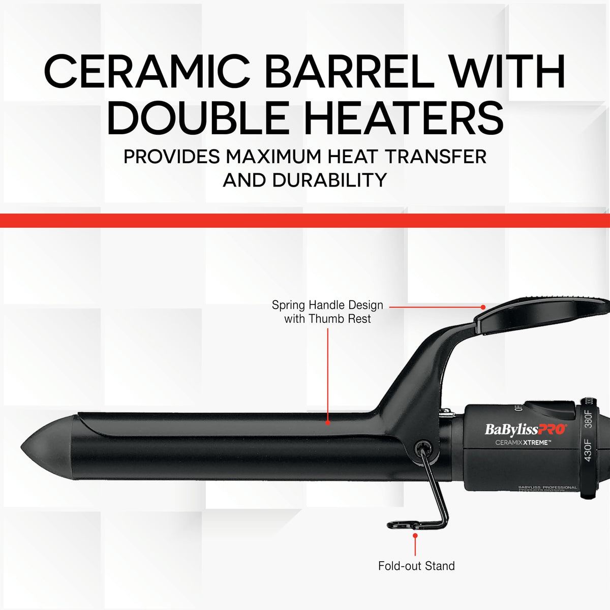 BaBylissPRO Ceramix Xtreme Dual Voltage Ceramic Curling Iron with Far Infrared Heat up to 430°F and Negative Ions, Spring Handle 🍁 All In One Marketplace Canada