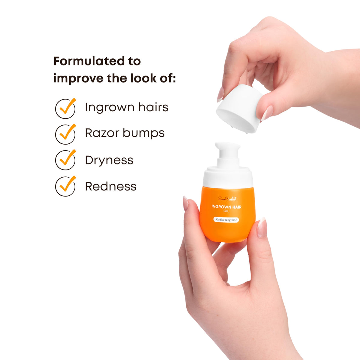 Bushbalm Ingrown Hair Oil - Helps Reduce, Repair Skin from Ingrown Hairs, Razor Bumps & Underarm Bumps - Soothe Skin from Post Shave Itchiness 30 ml - Vanilla Tangerine Oil - Formerly Sweet Escape 🍁 All In One Marketplace Canada