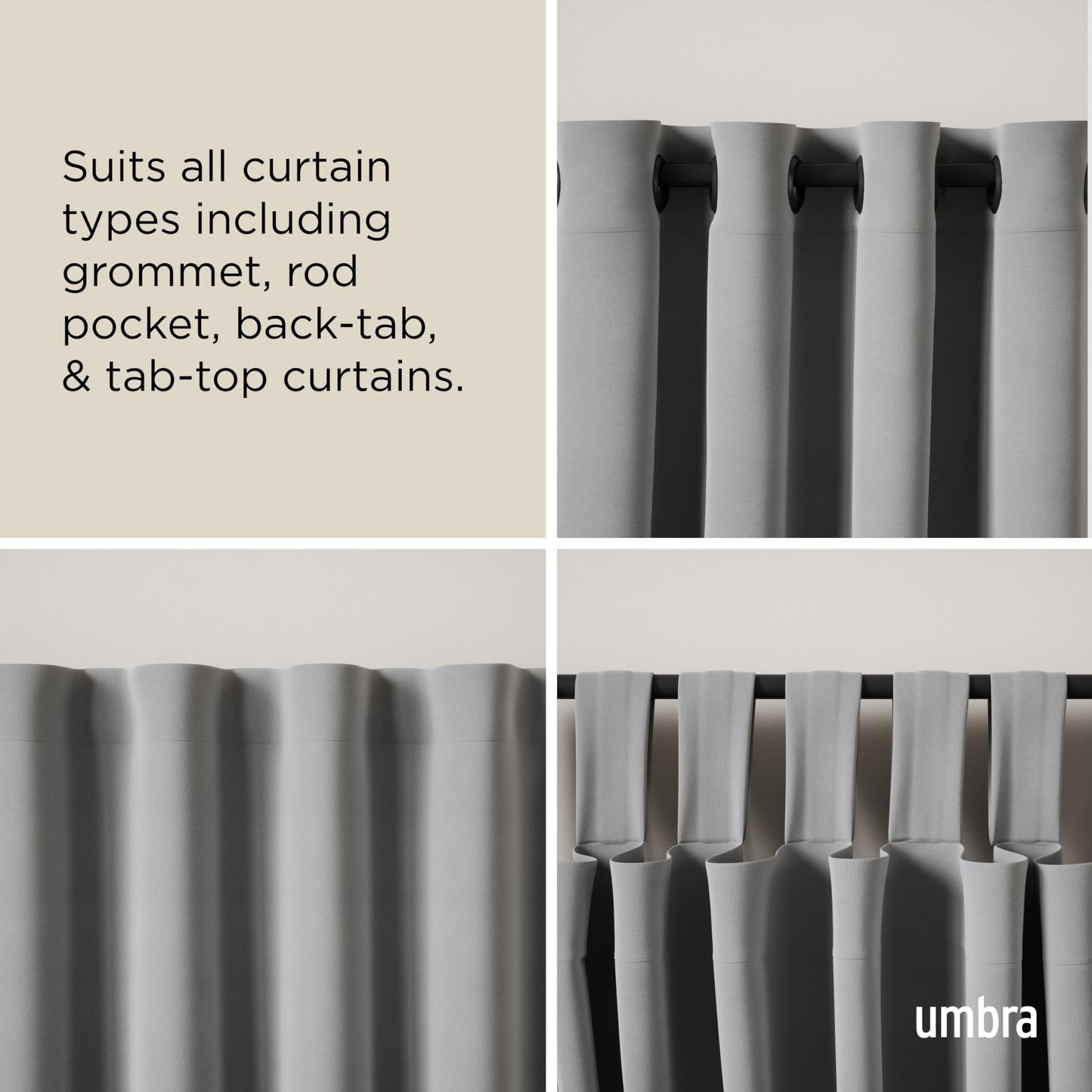 Umbra Twilight Double Curtain Rod Set – Wrap Around Design Ideal for Blackout or Room Darkening Panels, 30 to 84 Inches, Black 🍁 All In One Marketplace Canada