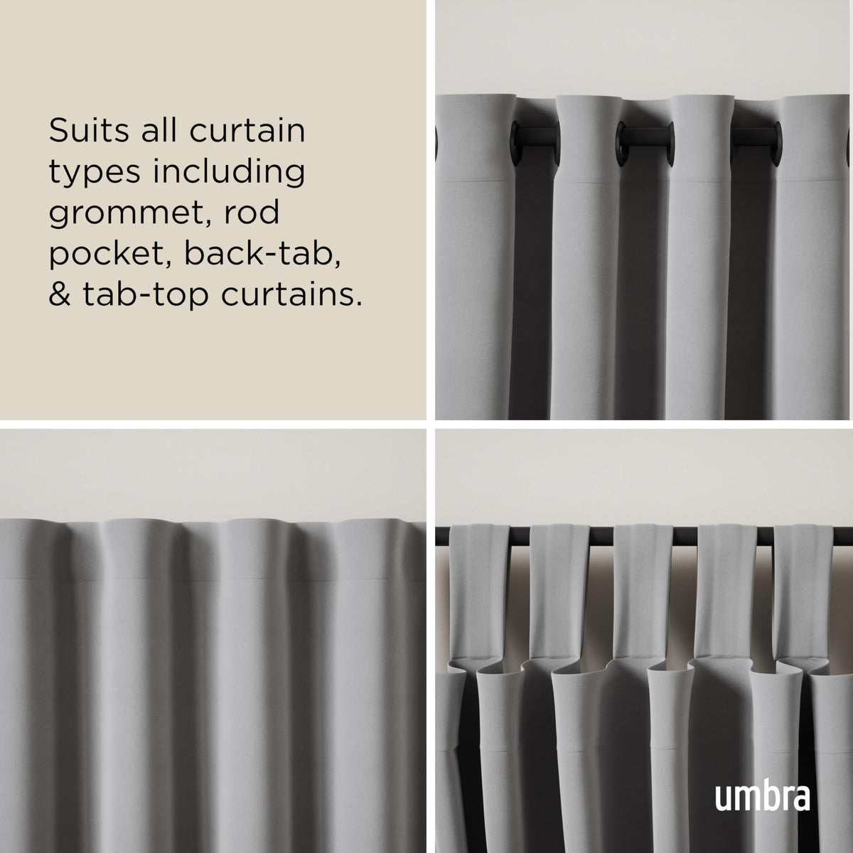 Umbra Twilight Curtain Rod Set – Wrap Around Design Ideal for Blackout or Room Darkening Panels, 30 to 84 Inches, Black 🍁 All In One Marketplace Canada