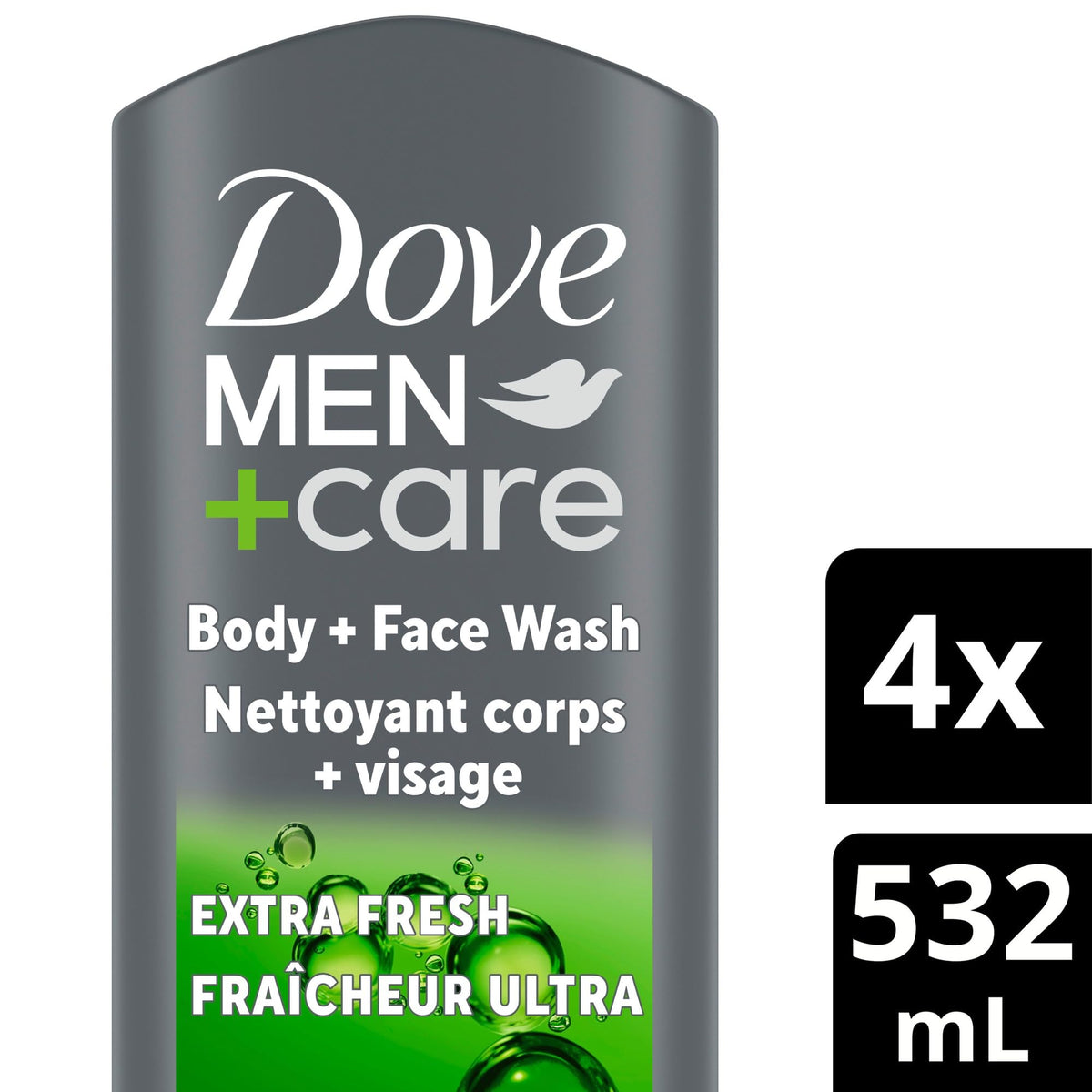 Dove Men+Care Body and Face Wash, with 24-hour Nourishing Micromoisture for Healthy & Smooth Skin, Extra Fresh, Men's Body Wash, 532ml 🍁 All In One Marketplace Canada