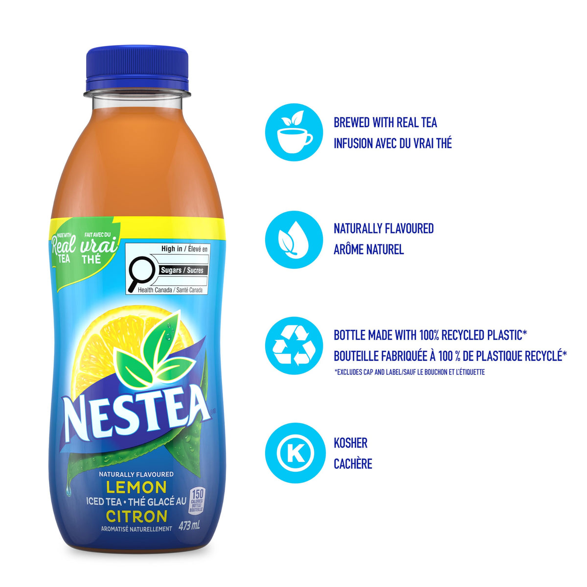 Nestea Naturally Flavoured, Lemon Iced Tea, 473mL, 12 Count 🍁 All In One Marketplace Canada