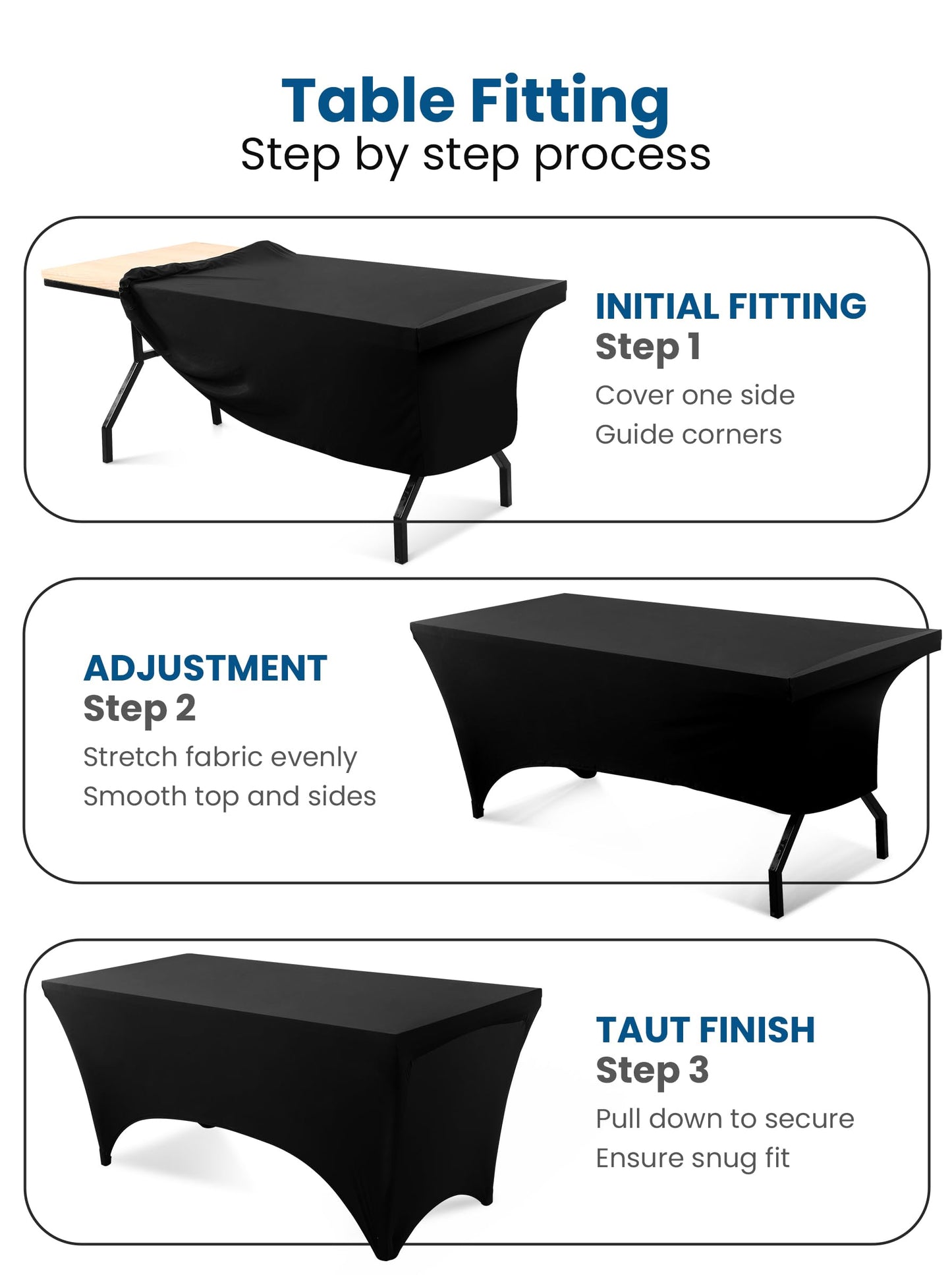 Utopia Kitchen Spandex Tablecloth 2 Pack [6FT, Black] Tight, Fitted, Washable and Wrinkle Resistant Stretch Rectangular Patio Table Cover for Event, Wedding, Banquet & Parties [72Lx30Wx30H] Inch 🍁 All In One Marketplace Canada