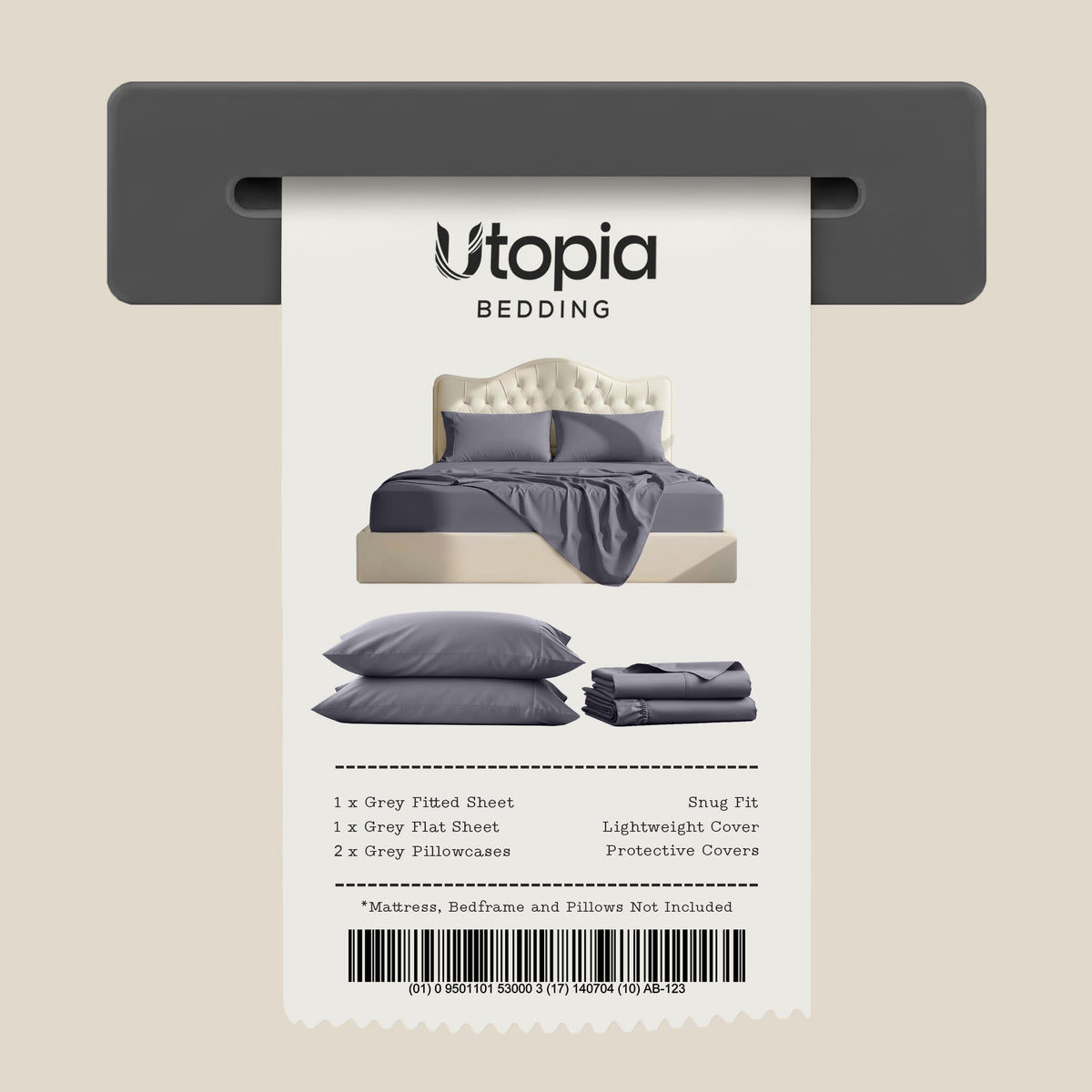 Utopia Bedding Full/Double Bed Sheets - 4 Piece Full Size Cooling Sheet Set - Hotel Luxury Soft Breathable Microfiber, Oeko-TEX, Deep Pocket Easy Fit & Care, Fade & Wrinkle Resistant, Grey 🍁 All In One Marketplace Canada