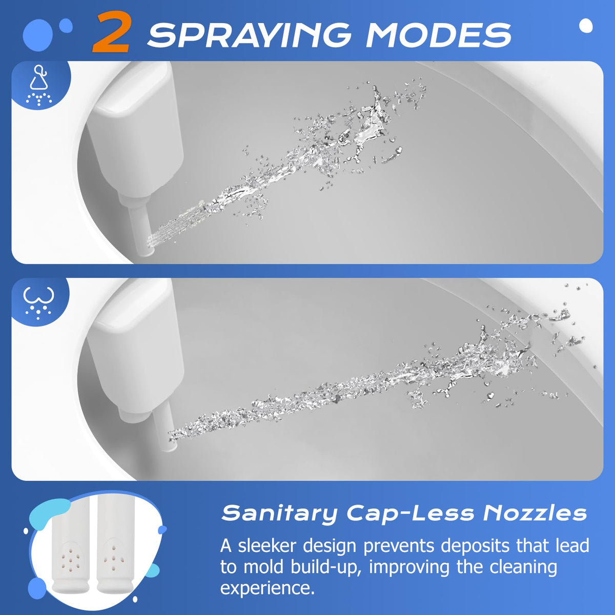 SAMODRA Ultra-Slim Bidet Attachment, Minimalist Non-Electric Dual Nozzle (Frontal & Rear Wash) Adjustable Water Pressure, Fresh Water Bidet Toilet Seat Attachment, Easy to Install 🍁 All In One Marketplace Canada