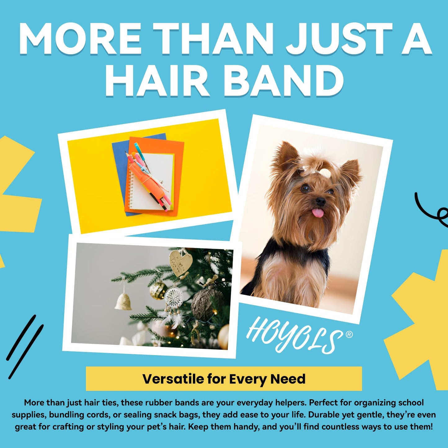 Hoyols Clear Hair Elastics 1500pcs, Strong Hold Small Mini Rubber Bands, No Damage No Crease Ponytail & Braids for Kids, Thick & Durable 🍁 All In One Marketplace Canada