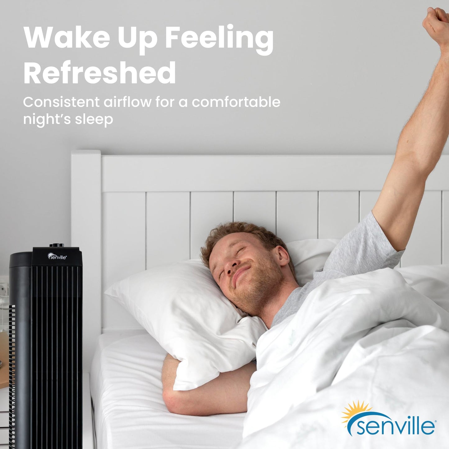 Senville 27" Standing Fan for Bedroom and Home with 60° Oscillation, 3 Speed, Compact Space-Saving Design, SENFZ10-19M 🍁 All In One Marketplace Canada