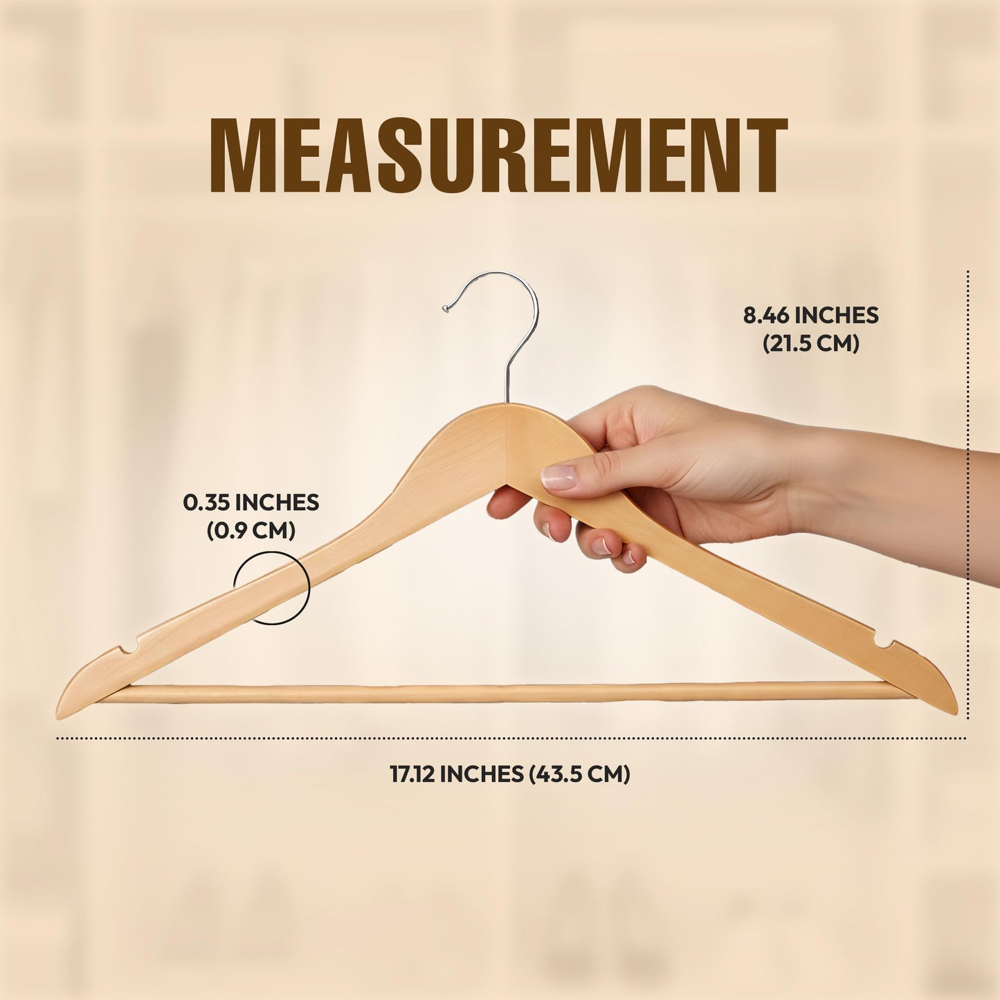 Utopia Home Premium Wooden Hangers 30 Pack - Heavy Duty & Durable Coat Hanger - Wood Hanger with 360-Degree Rotatable Hook - Clothes Hangers with Non-Slip Shoulder Notches For Shirts & Coats (Natural) 🍁 All In One Marketplace Canada