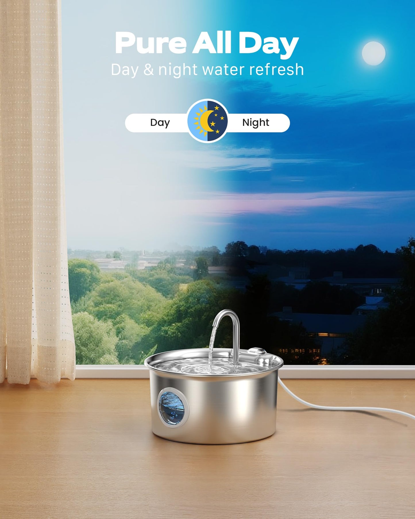 Cat Water Fountain Stainless Steel: Cat Fountain for Drinking - 2.6L Pet Water Fountain Indoor Cats - Quiet Pets Waterer - Cats Water Dispenser - for Small Animals 🍁 All In One Marketplace Canada