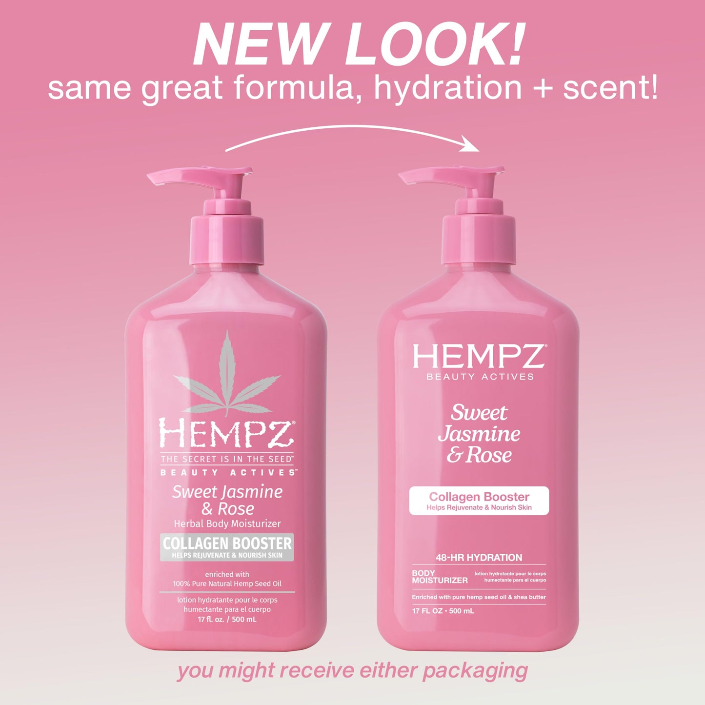 HEMPZ Body Lotion - Sweet Jasmine & Rose Daily Moisturizing Cream, Shea Butter Hand and Body Moisturizer - Hemp Lotion - Skin Care Products, Hemp Seed Oil - 17 oz. 🍁 All In One Marketplace Canada