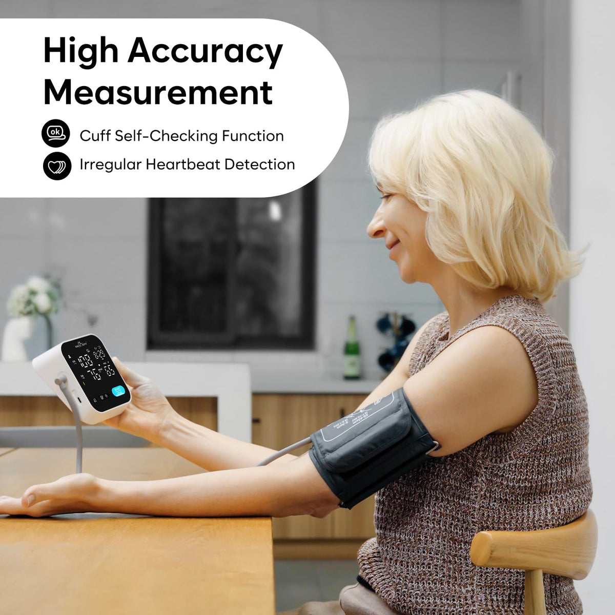 Bluetooth Blood Pressure Machine for Home Use – Easy@Home Smart BP Monitor with Free MyHeartPal App, Voice Function & LED Screen, Supports Apple & Android Devices, EBP-703T 🍁 All In One Marketplace Canada