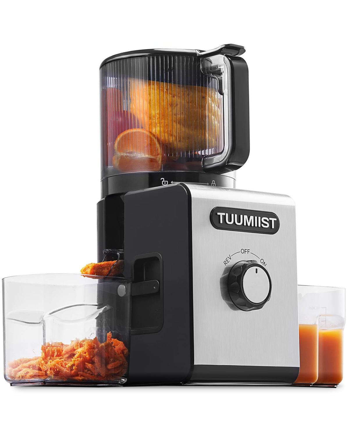 Juicer Machine, 6.5" Large Feed Chute Cold Press Juicer with 350W, Slow Masticating Juicer for Whole Vegetables & Fruits, High Juice Yield, Easy to Clean, Black 🍁 All In One Marketplace Canada