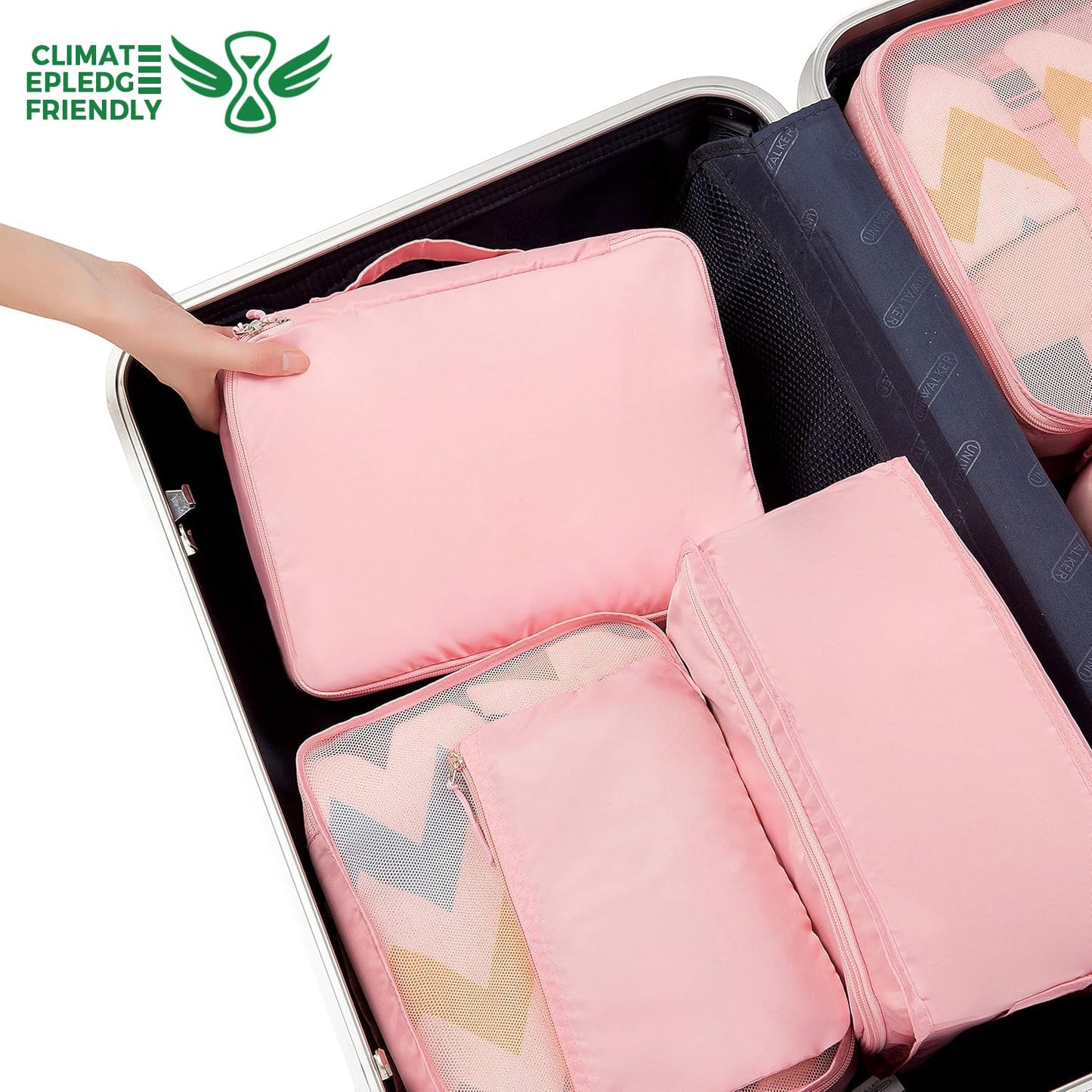BAGAIL 8 Set Packing Cubes, Lightweight Travel Luggage Organizers with Shoe Bag, Toiletry Bag & Laundry Bag (Blush Pink) 🍁 All In One Marketplace Canada