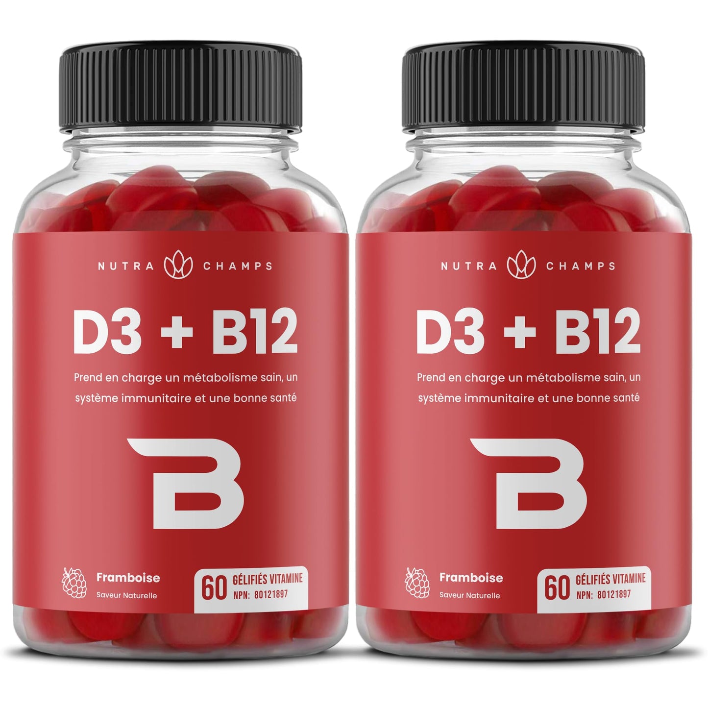 Vitamin D3 1000 IU + B12 1000mcg Per Serving | Chewable Vitamins B & D Gummies for Adults, Kids, Women & Men | Enhanced With Folate for Energy & Immunity | 120 Gummies 🍁 All In One Marketplace Canada