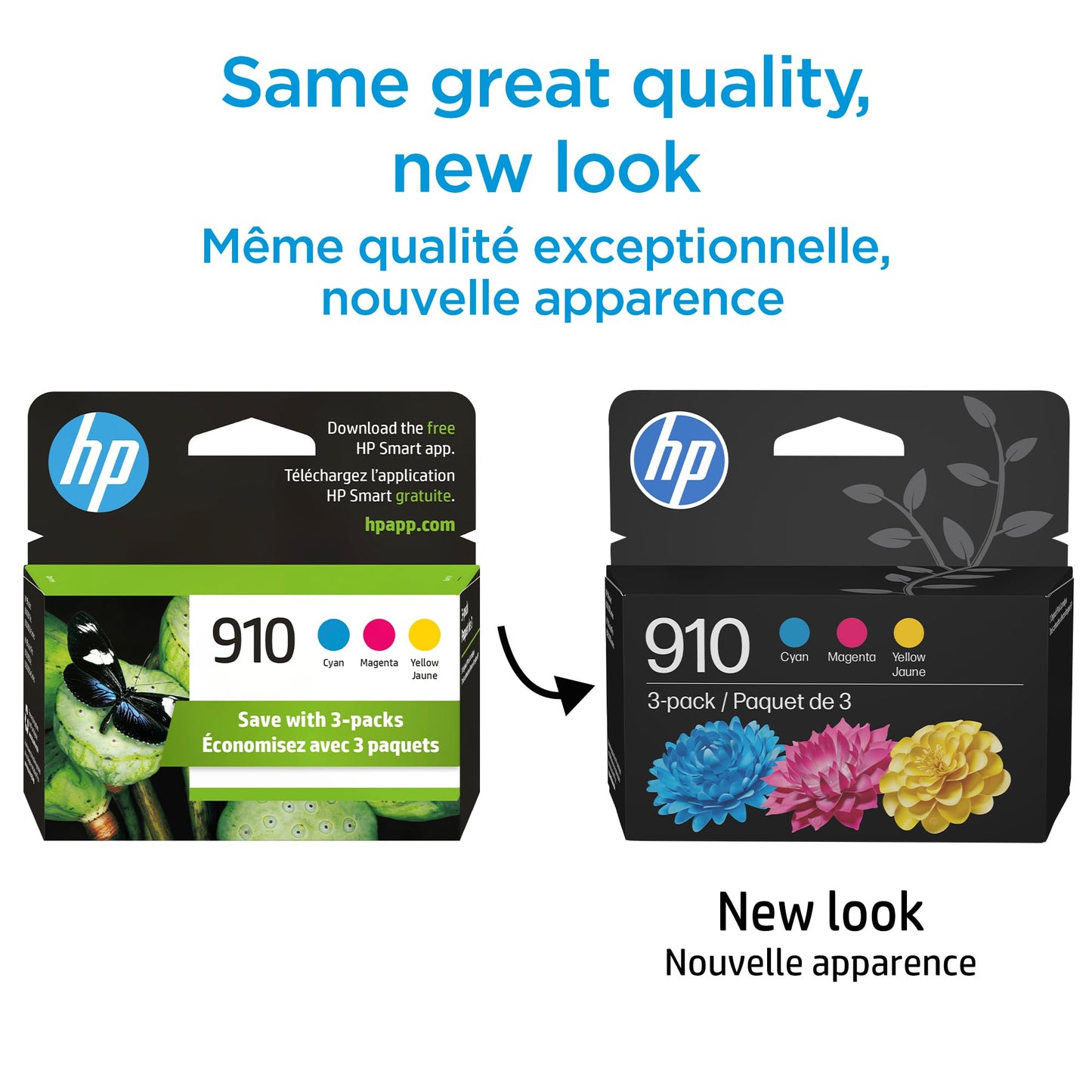 Original HP 910 Cyan, Magenta, Yellow Ink Cartridges (3-Pack) | Works with HP OfficeJet 8018, 8022; HP OfficeJet Pro 8020, 8025, 8035| Eligible for Instant Ink | 3YN97AN 🍁 All In One Marketplace Canada