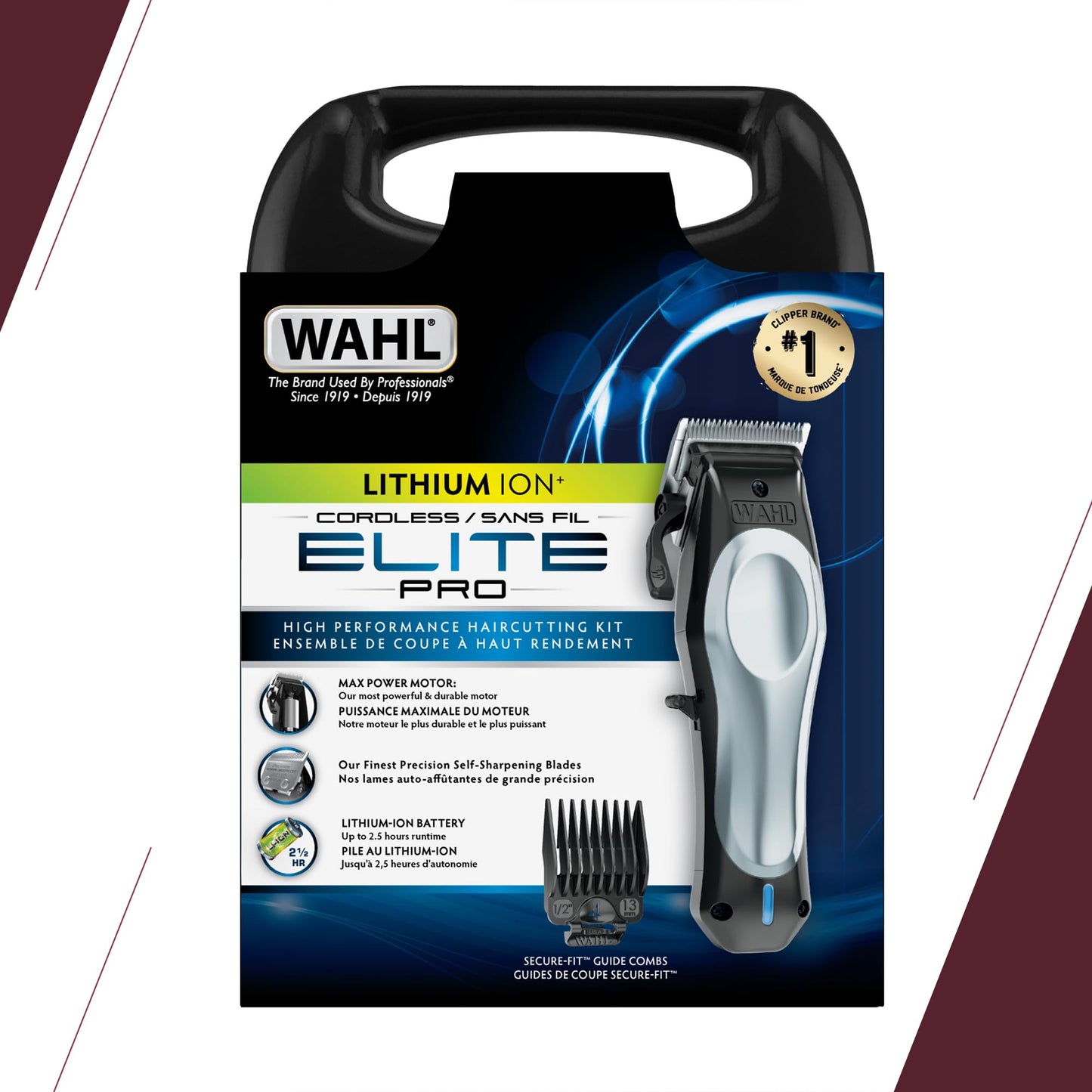 Wahl Elite Pro Cordless Lithium-Ion Hair Clipper Kit – 40% Faster Cutting, Adjustable Taper Lever, Quick-Charge 15 min for 5 min Use – Professional Home Haircutting for Men & Family (Model 3311) 🍁 All In One Marketplace Canada