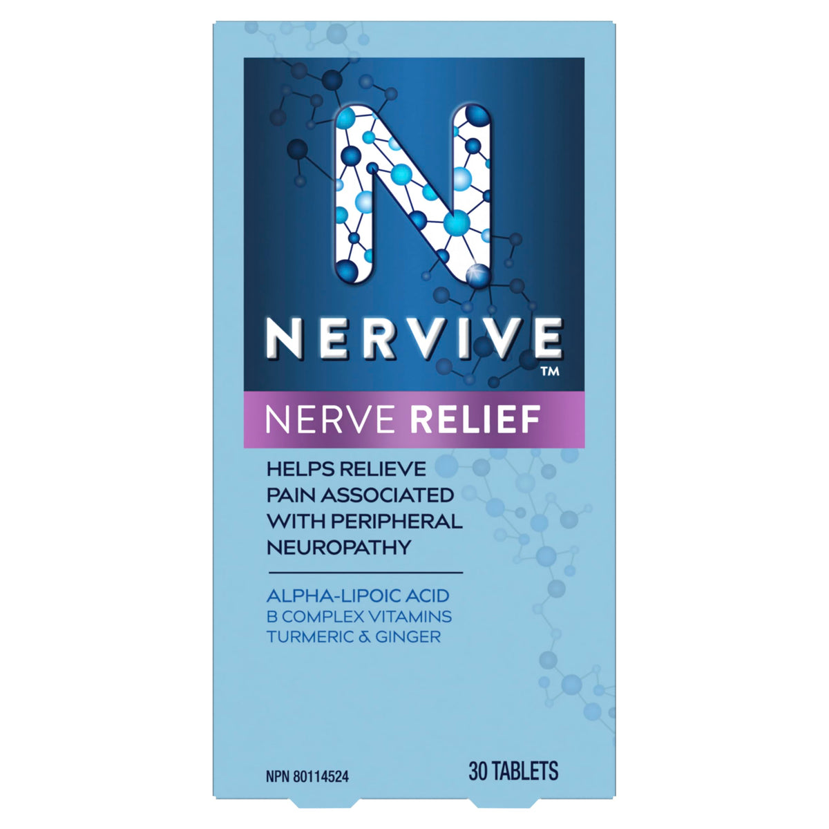 Nervive Nerve Relief, Helps Relieve Pain associated with Peripheral Neuropathy, Alpha Lipoic Acid ALA, Vitamins B1-Thiamine, B6, & B12, Turmeric, Ginger, 30-Day Supply, 30 Count 🍁 All In One Marketplace Canada