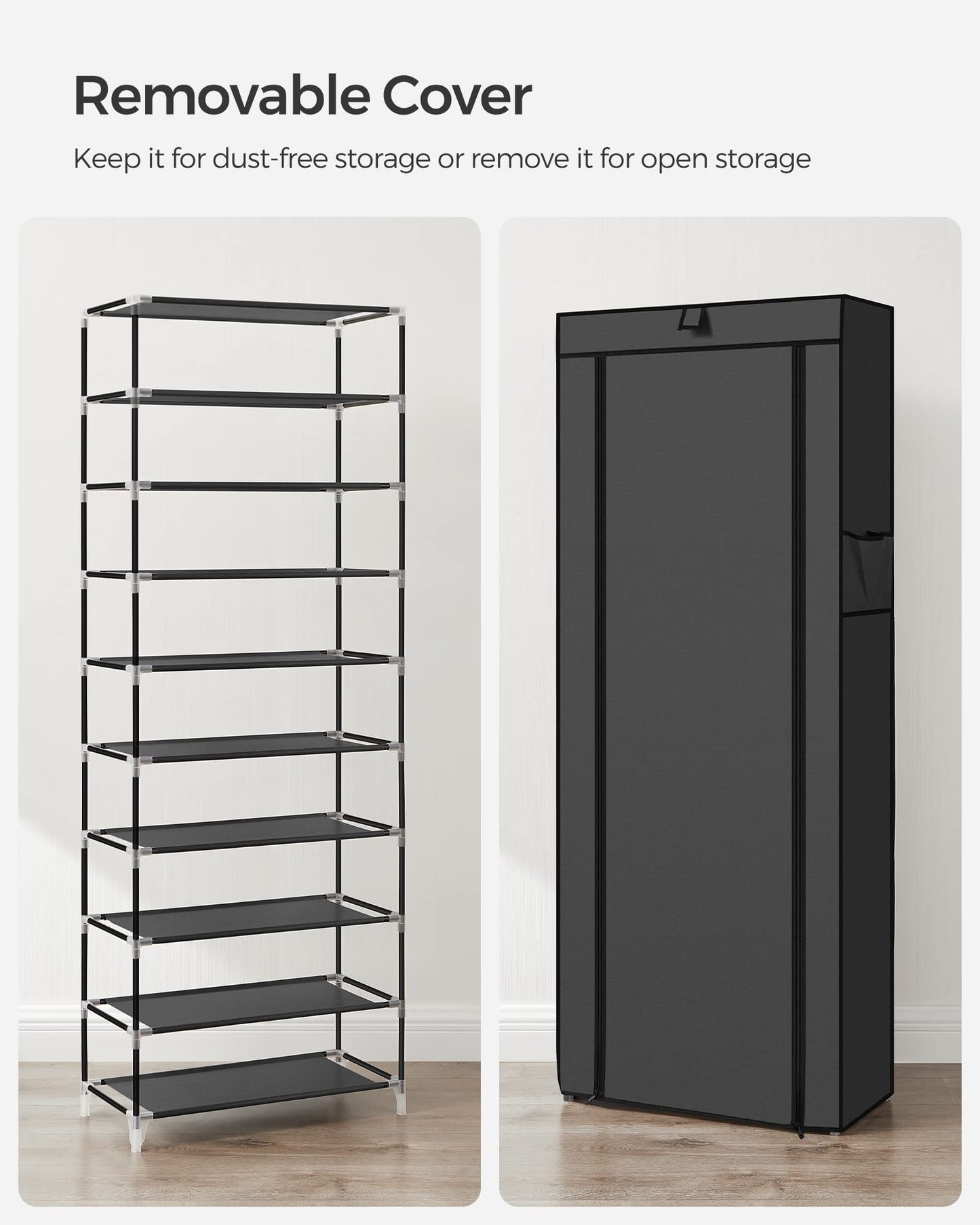 SONGMICS 10-Tier Shoe Rack, Shoe Storage Organizer Cabinet, Black URXJ10H01 🍁 All In One Marketplace Canada