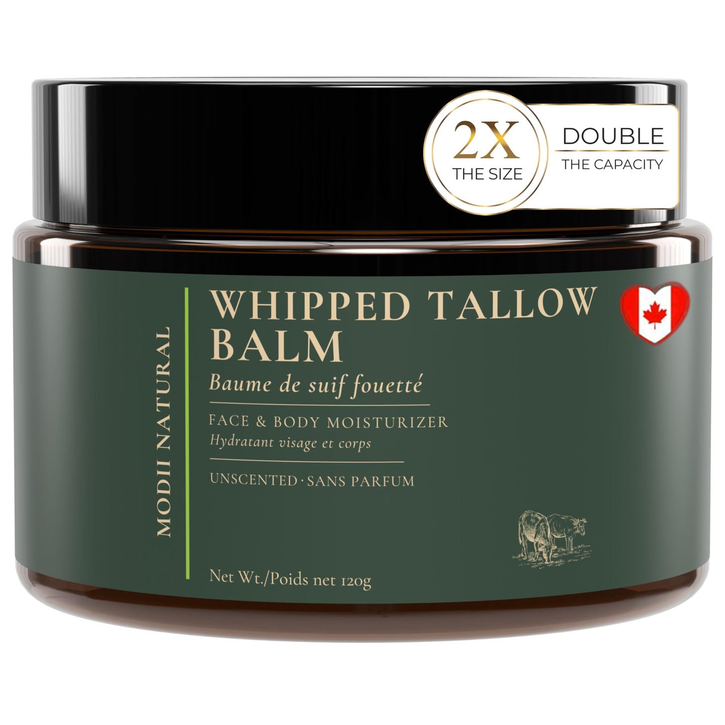 Whipped Beef Tallow Moisturizer - 100% Grass-Fed Tallow Face Balm with Honey, Jojoba Oil, Olive Oil & Sweet Almond Oil - Unscented - 120ml/4oz 🍁 All In One Marketplace Canada