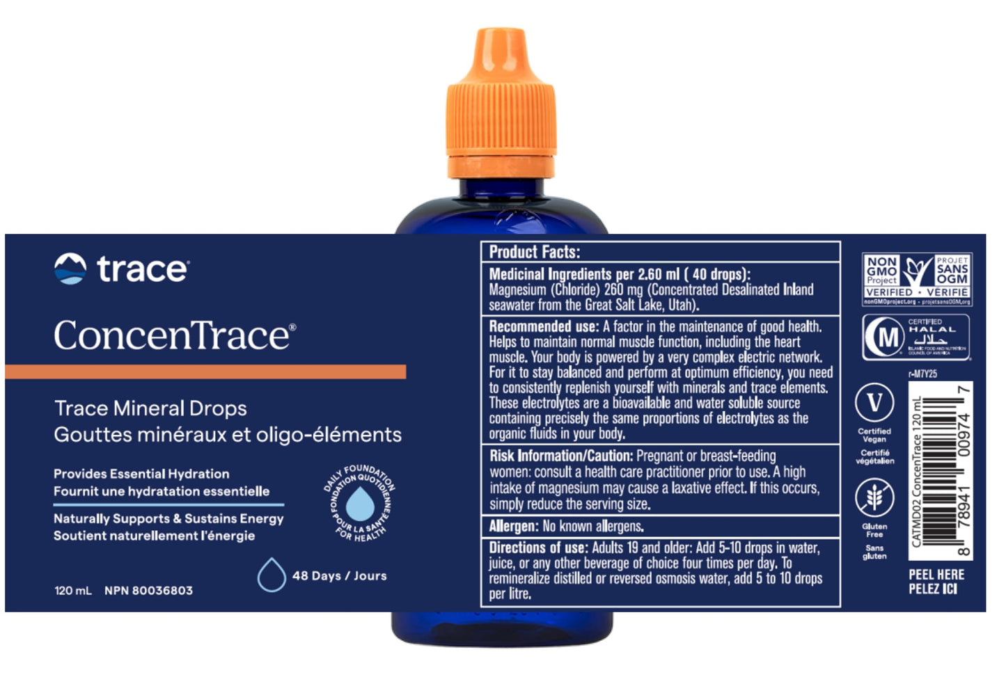 Trace Minerals ConcenTrace Drops | Ionic Liquid Magnesium, Chloride, Potassium | Full Spectrum Minerals | Low Sodium | Energy, Electrolytes, Hydration | 120 ML, 48 Day Supply 🍁 All In One Marketplace Canada