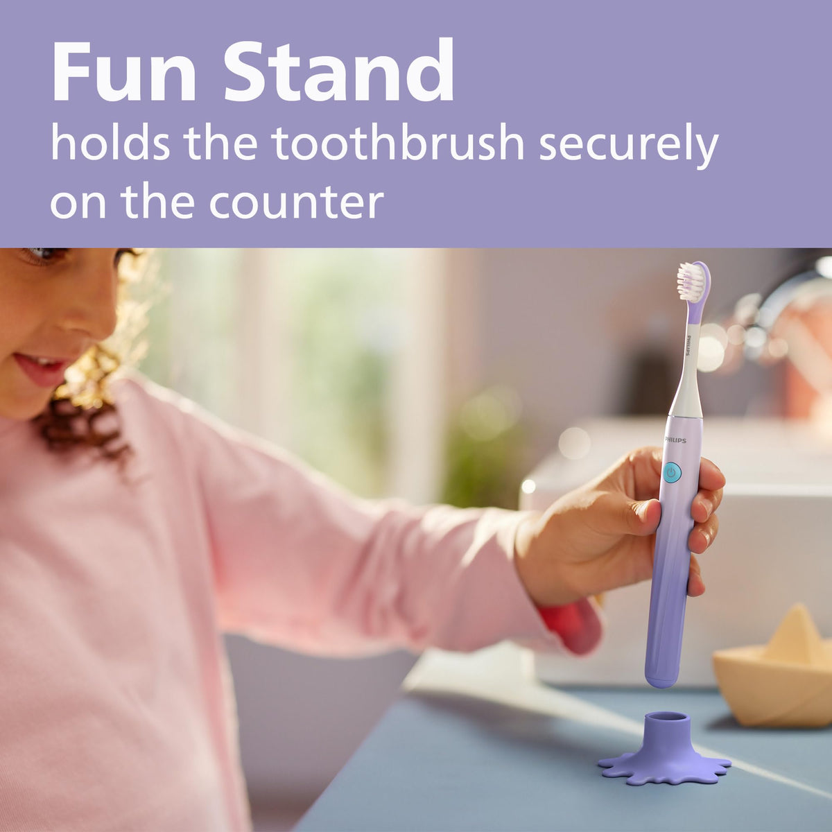 Philips One for Kids by Sonicare Battery Electric Toothbrush, Purple, HY1130/01 🍁 All In One Marketplace Canada