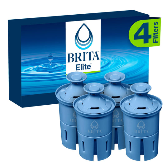 Brita Elite Replacement Filter, Reduces 30+ contaminants While Keeping Healthy Minerals, WQA Certified to Reduce Lead, Microplastics, Chromium and Chlorine, Lasts 6 Months, 4 Count 🍁 All In One Marketplace Canada