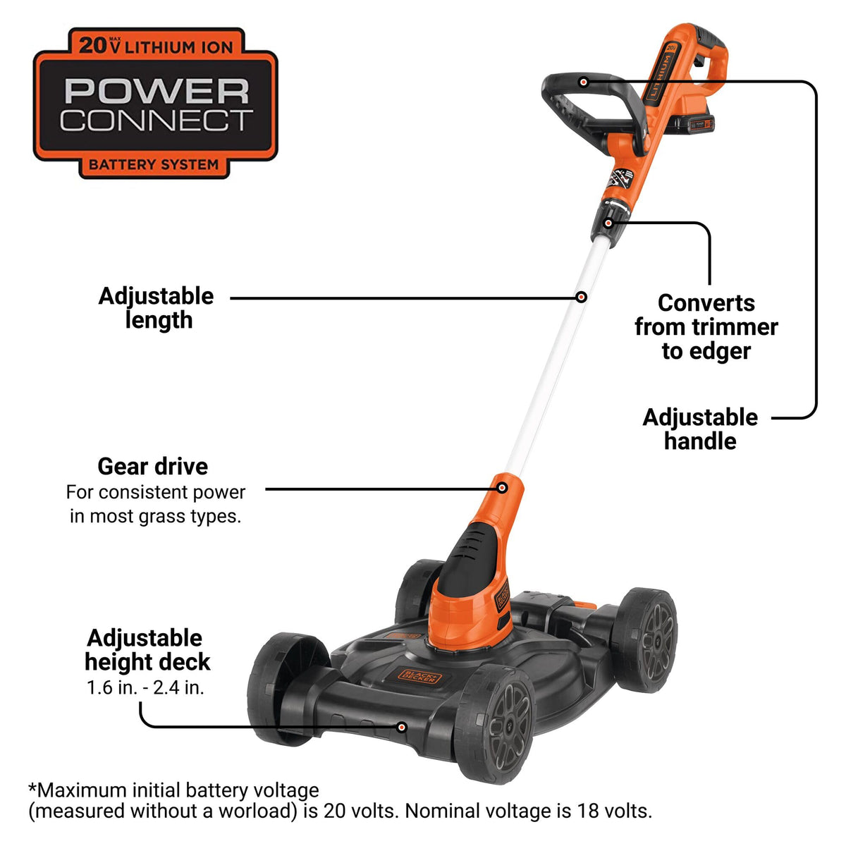 BLACK+DECKER Cordless Lawn Mower, String Trimmer, Edger, 3-in-1 (MTC220) 🍁 All In One Marketplace Canada