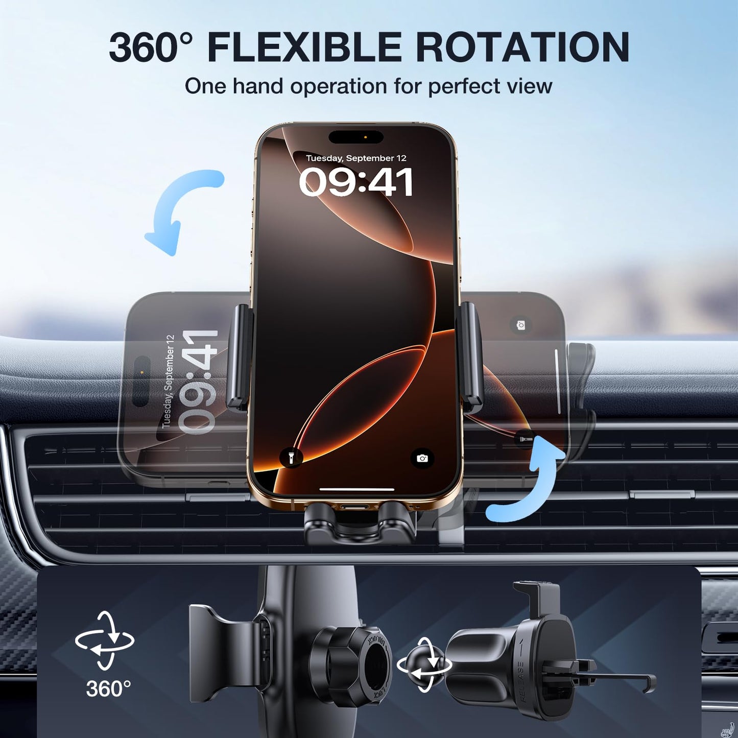 Miracase Phone Holder for Car Vent【2026 Wider Clamp & Metal Hook】 Car Phone Holder Mount for Vent Clip Hand Free Cell Phone Car Mount for iPhone 17 Pro Max 16 15 14 13 12 Samsung S25 Car Accesorries 🍁 All In One Marketplace Canada