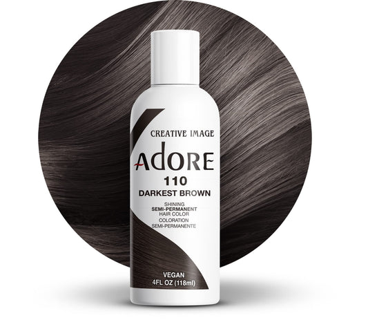 Adore Semi Permanent Hair Color Darkest Brown 110 4 oz