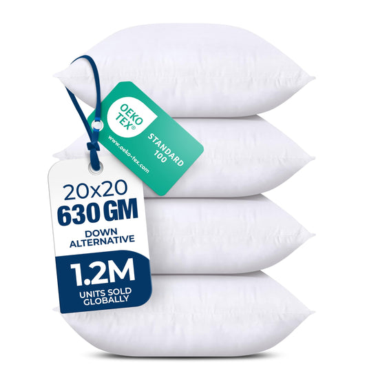 Utopia Bedding Decorative Throw Pillows for Couch - 20 x 20 Inches - Pack of 4, Down Alternative Cushions for Sofa - Fluffy Bed Decorative Pillows, Throw Pillow for Bed, White 🍁 All In One Marketplace Canada