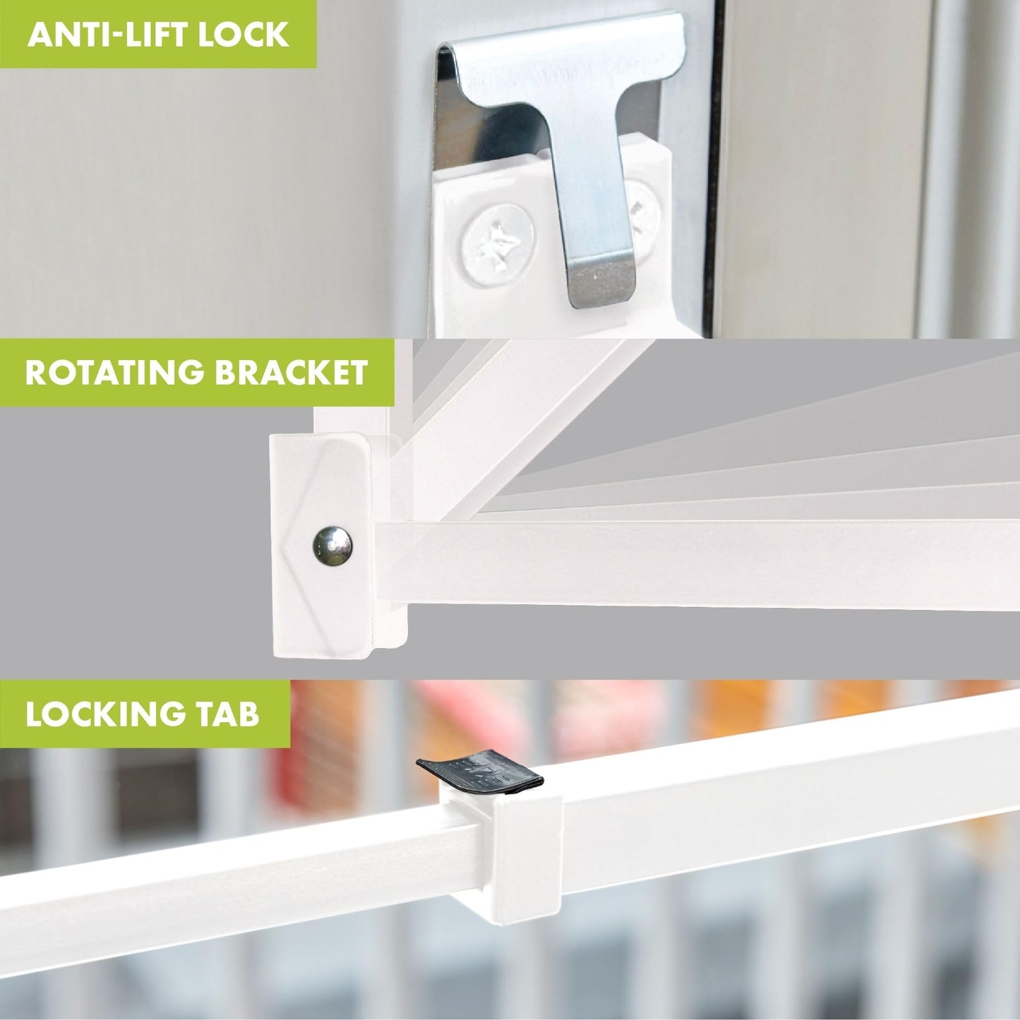Ideal Security Sliding Patio Door Security Bar with Child-Proof Lock, Extendable, White (25.75-47.5 Inches) 🍁 All In One Marketplace Canada