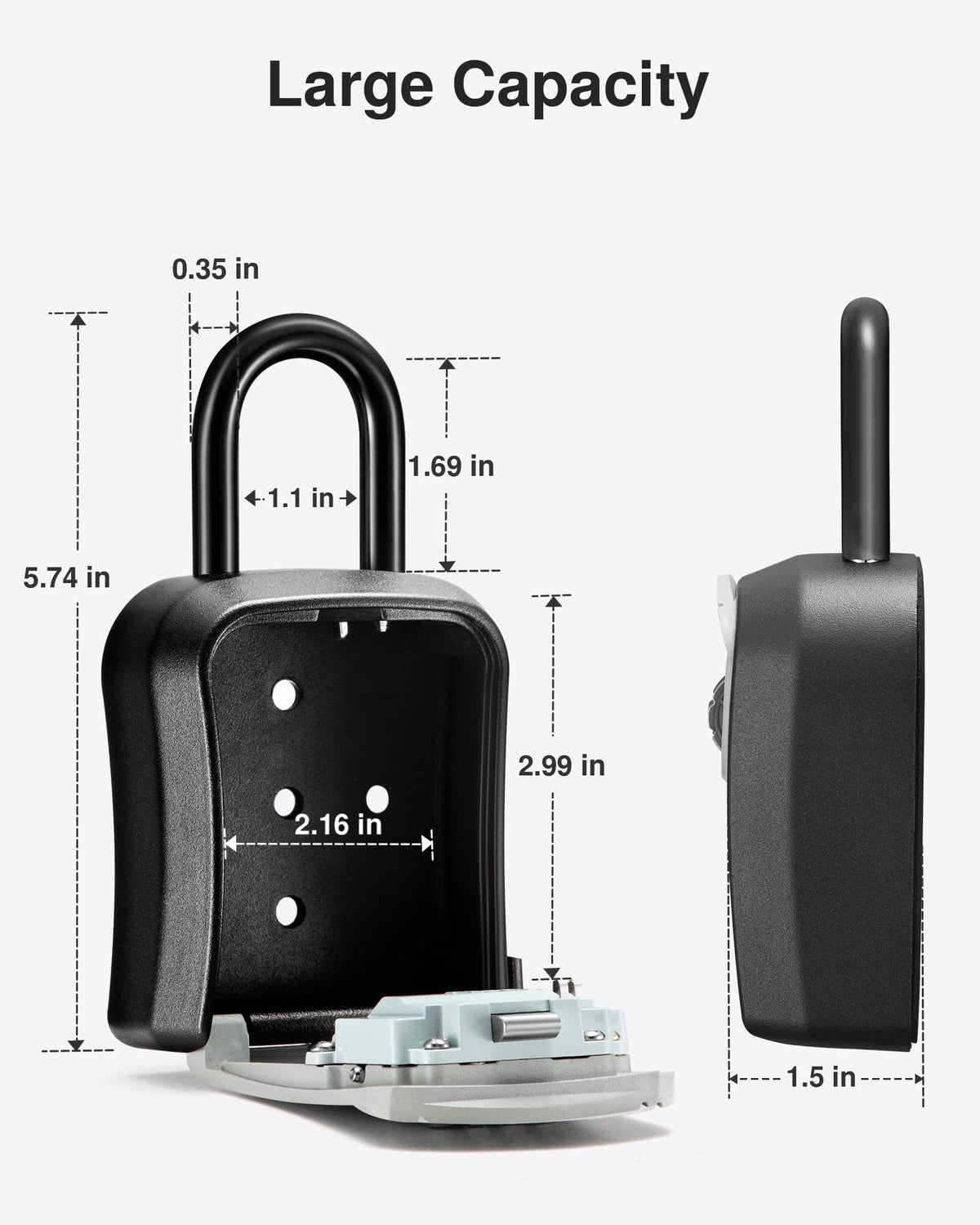 Puroma Key Lock Box, Portable Combination Lockbox Wall-Mounted Key Storage Box for House Keys, Resettable Code Safe Security Lock Box for Home, Office, Apartment Spare Key Storage (1 Pack, Gray) 🍁 All In One Marketplace Canada