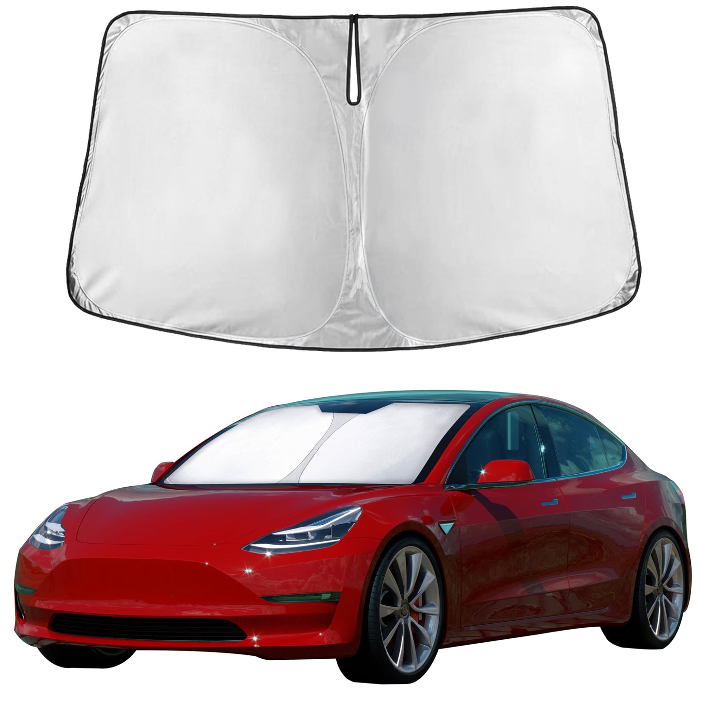EcoNour Tesla Windshield Sunshade | 240T Polyester Shield for Model 3/Y | Superior UV & Heat Protection 🍁 All In One Marketplace Canada