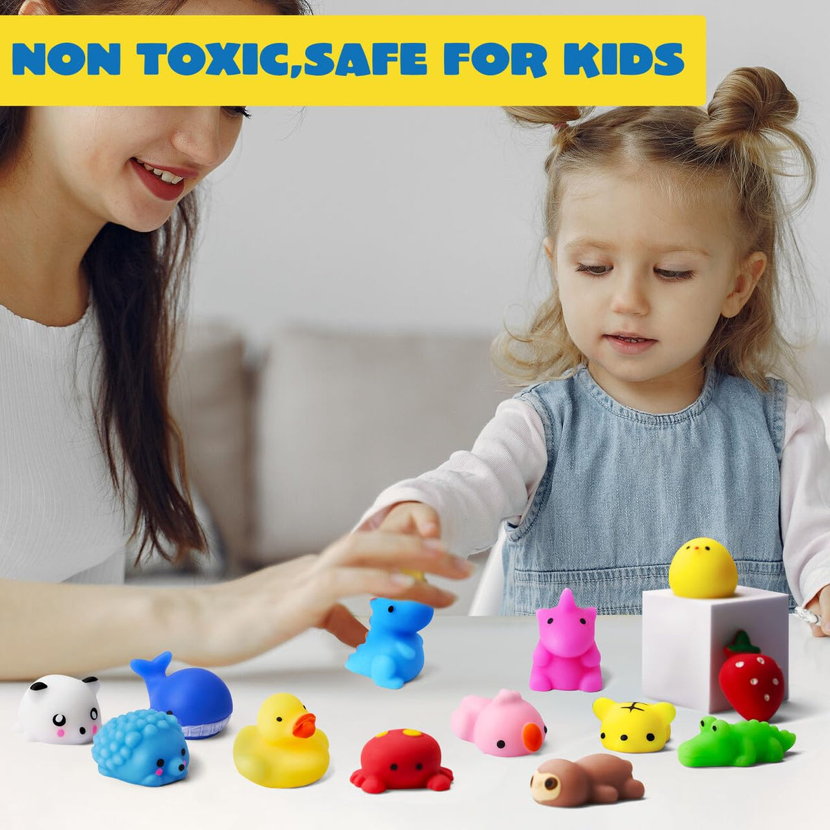 JOYIN Mochi Squishy Toys Set, Random 25 Pack Mini Mochi Party Favors for Kids, Easter Gifts for Kids Kawaii Squishy Toy Stress Relief Toys, Goodie Bags Fillers with Storage Box, Classroom Prizes 🍁 All In One Marketplace Canada