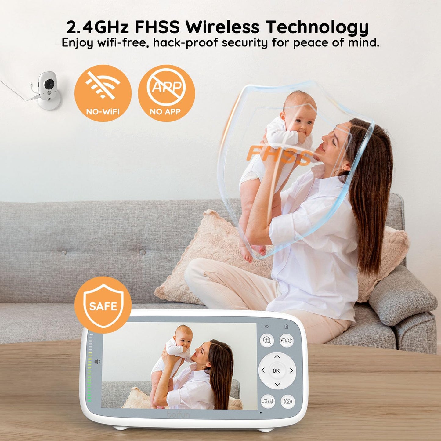 2026 Upgraded Boifun Baby Monitor No Wi-Fi, Baby Camera with 4" 720P IPS Screen, Night Vision, 3X Zoom, Two-Way Audio, Temperature Monitoring, Lullabies, Sound Detection, Just Turn On & Go 🍁 All In One Marketplace Canada