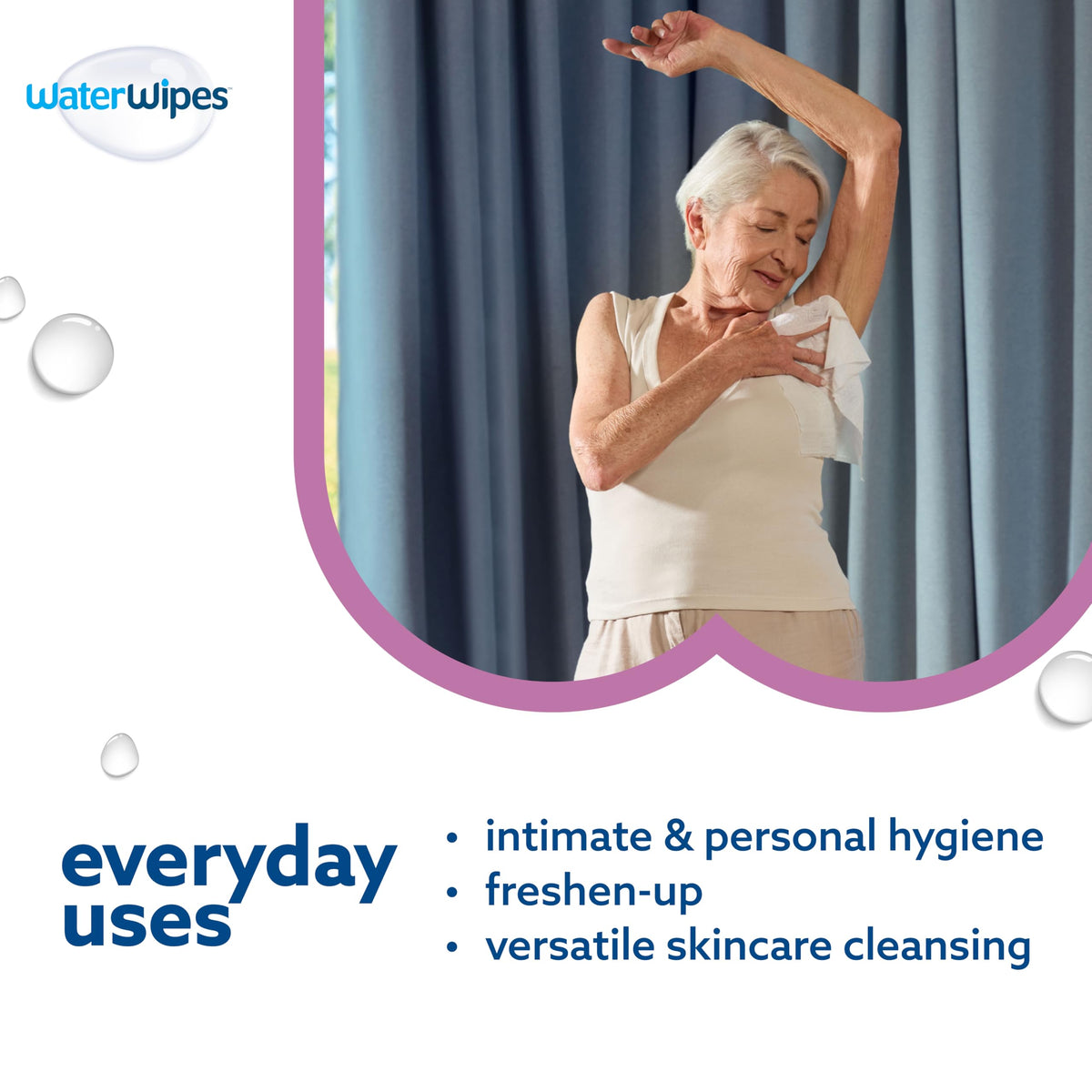 WaterWipes Sensitive+ Body & Intimate Wipes, 3-In-1 Cleans, Cares, Protects, 99.9% Water, Unscented & Hypoallergenic Hygiene Wet Wipes, Adult Care, 90 Wipes (3 Packs) 🍁 All In One Marketplace Canada