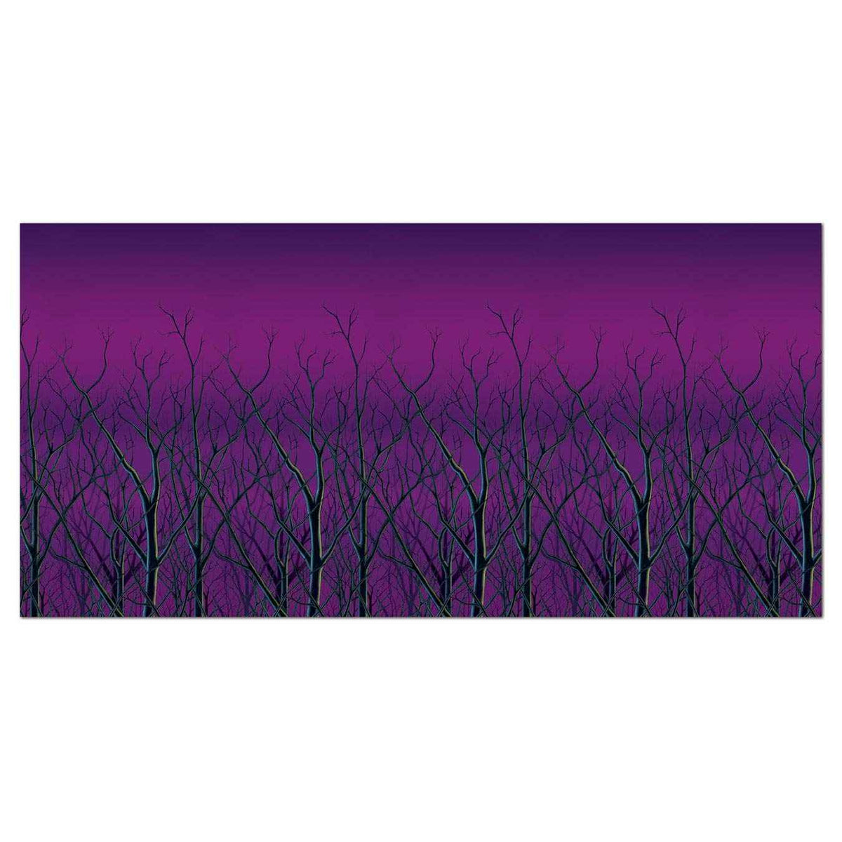 Beistle Spooky Forest Treetops Wall Backdrops, 4' x 30', 2 Pack - Purple Halloween Decoration, Photo Backdrop, Easy to Adhere Wall Covering