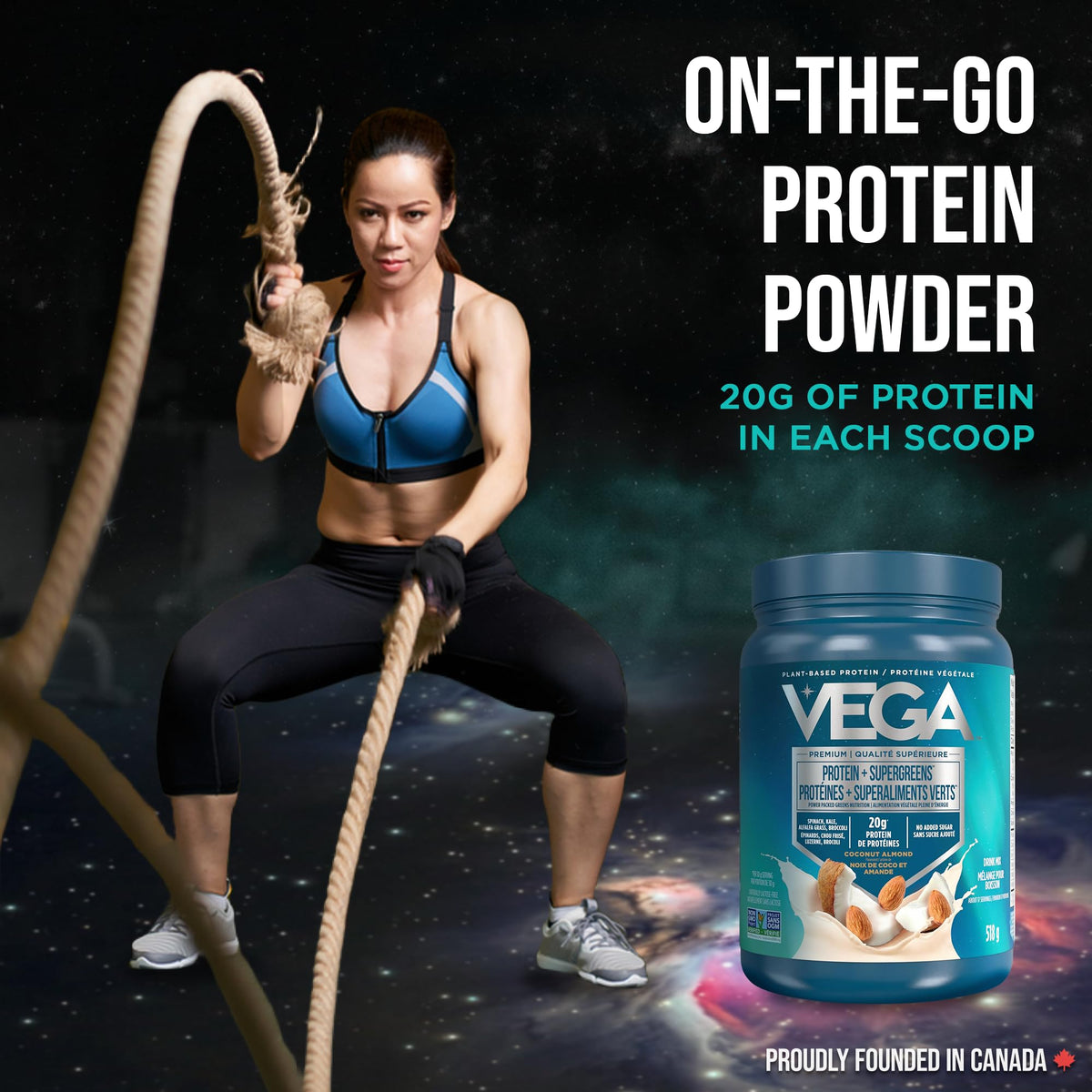 Vega Protein + Supergreens Vegan Plant Based Protein Powder – 20g Organic Pea Protein, Dairy-free, Healthy Breakfast Shake – Coconut Almond, 18 Servings, 518 grams (Pack of 1) 🍁 All In One Marketplace Canada
