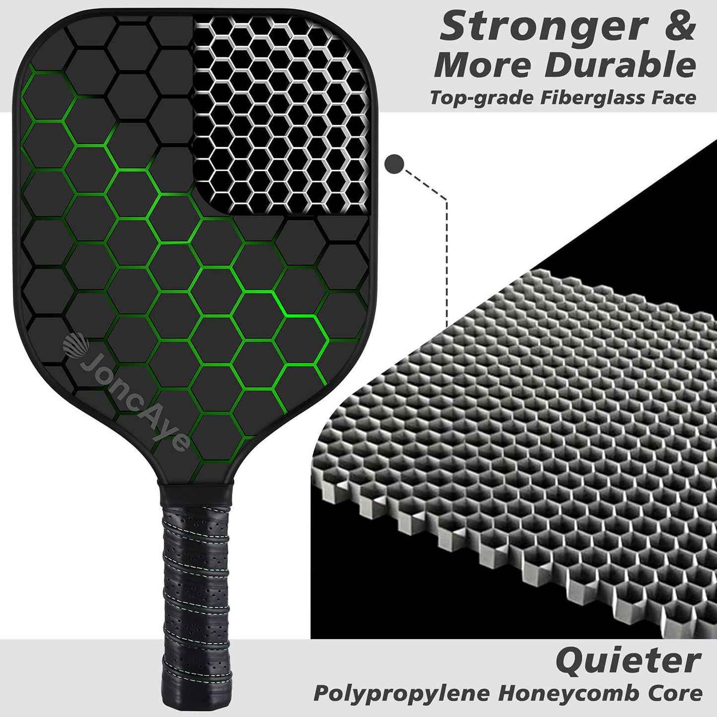 JoncAye Pickleball Paddles Set of 4 Rackets and Balls with Paddle Case, Lead Tape, Ball Bag, Carbon Fiber Pickle-Ball Raquette for Beginner | USAPA Approved Pickleball Equipment with Accessories 🍁 All In One Marketplace Canada