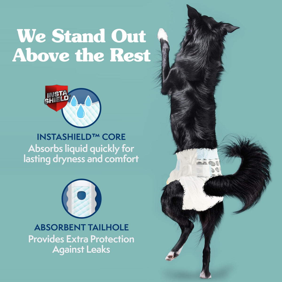 Simple Solution Disposable Dog Diapers for Female Dogs, True Fit, Absorbent, Leak Proof with Wetness Indicator, XL Puppy & Doggie Period Pad and Pee Diaper, for Large Pets, 18-27 Inch Waist, 30 Count 🍁 All In One Marketplace Canada