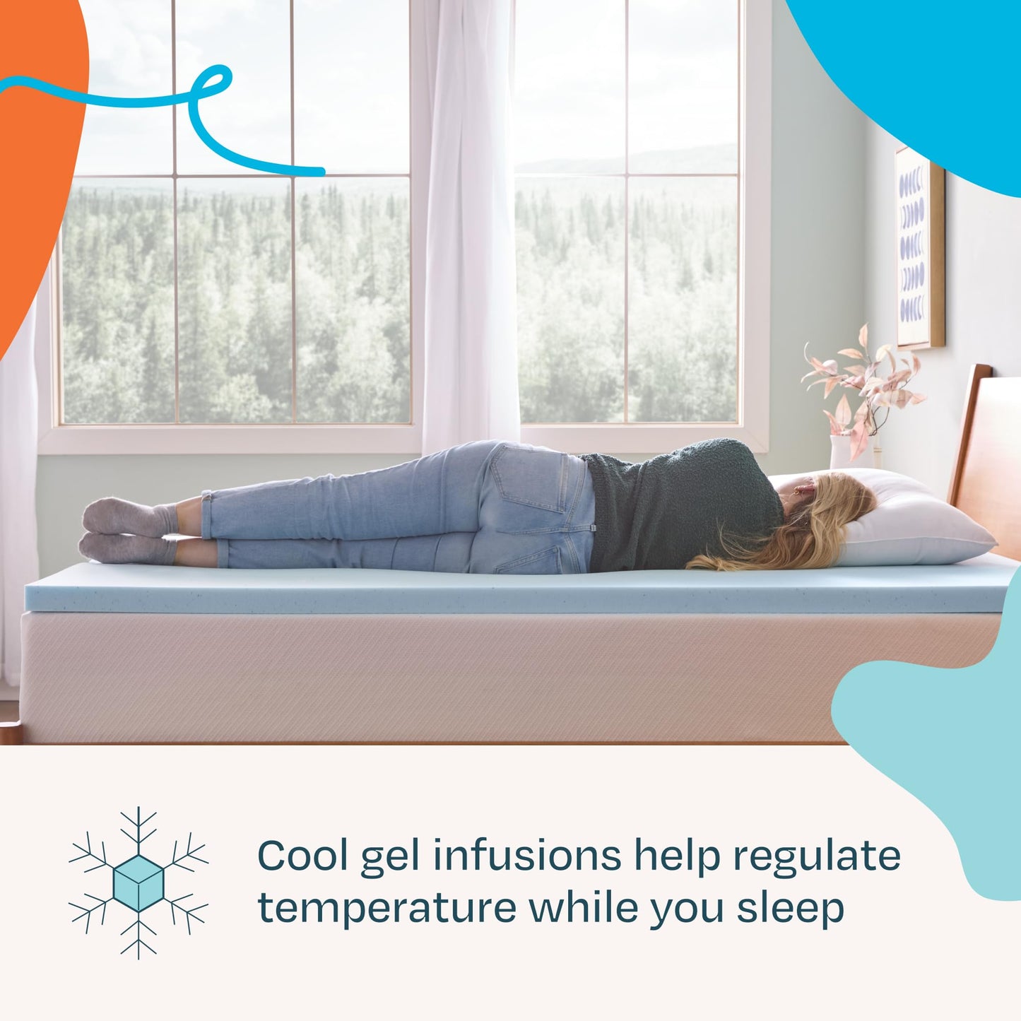 Linenspa 2 Inch Memory Foam Mattress Topper, Gel Infused Twin XL Mattress Topper, CertiPUR-US Certified 🍁 All In One Marketplace Canada