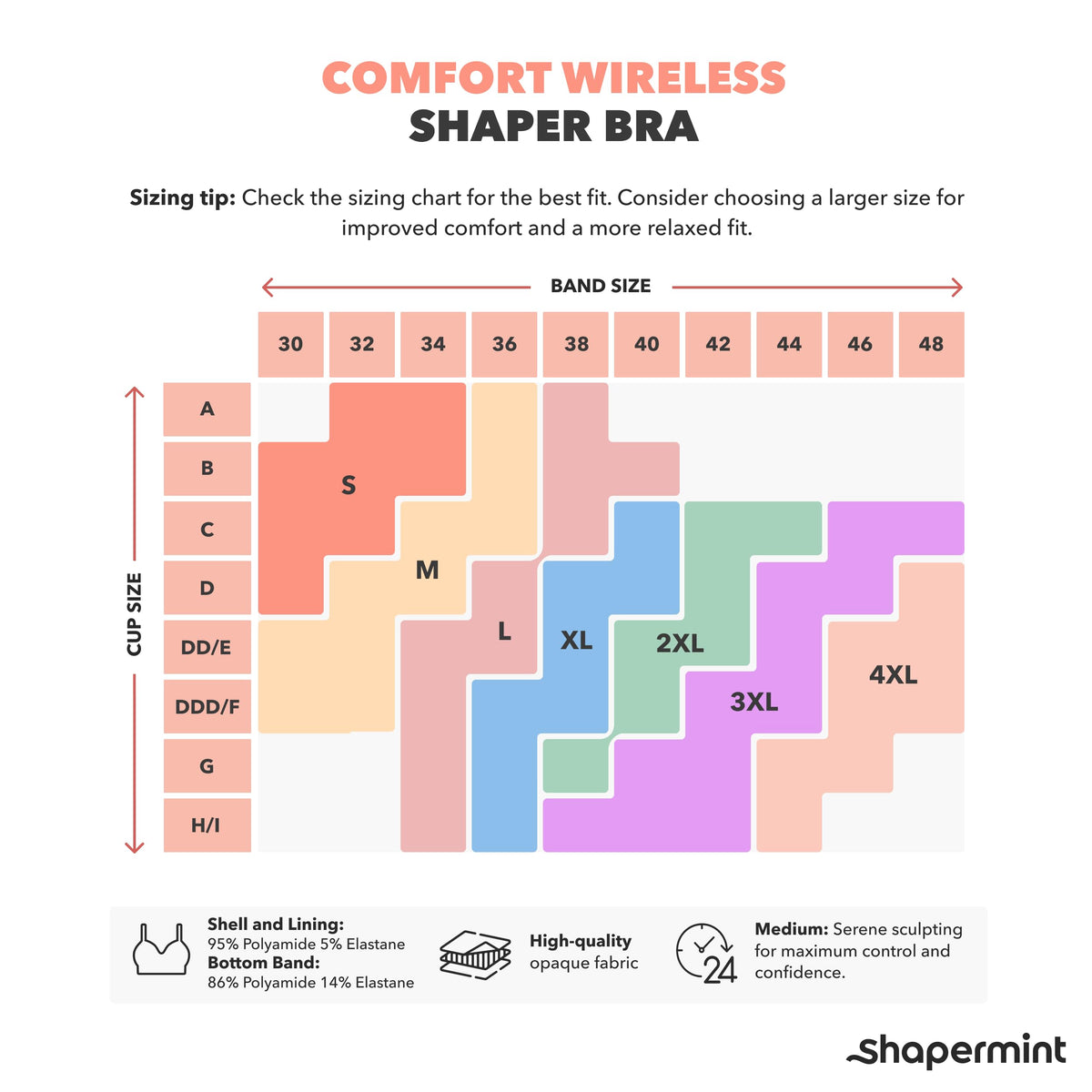SHAPERMINT Wireless Bras for Women - Full Support Seamless Bralette, Compression Sports Bra, Plus Size Minimizer Bras, Padded Wirefree Bra for Women Nude 🍁 All In One Marketplace Canada