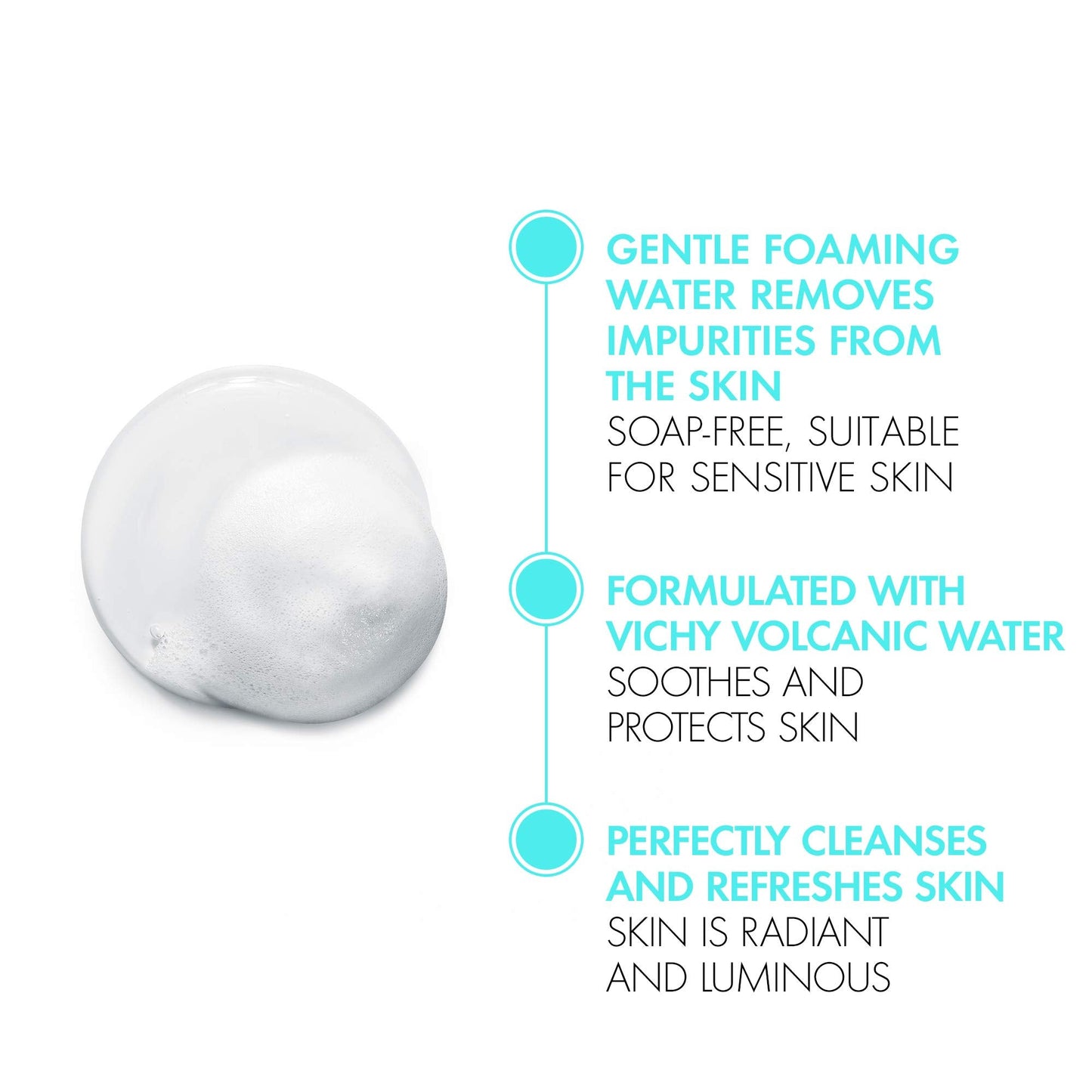 Vichy Foaming Facial Cleanser, Pureté Thermale Purifying Foaming Water Cleanser for Sensitive Skin, Soap-Free, Paraben-Free, and Hypoallergenic, 150mL 🍁 All In One Marketplace Canada