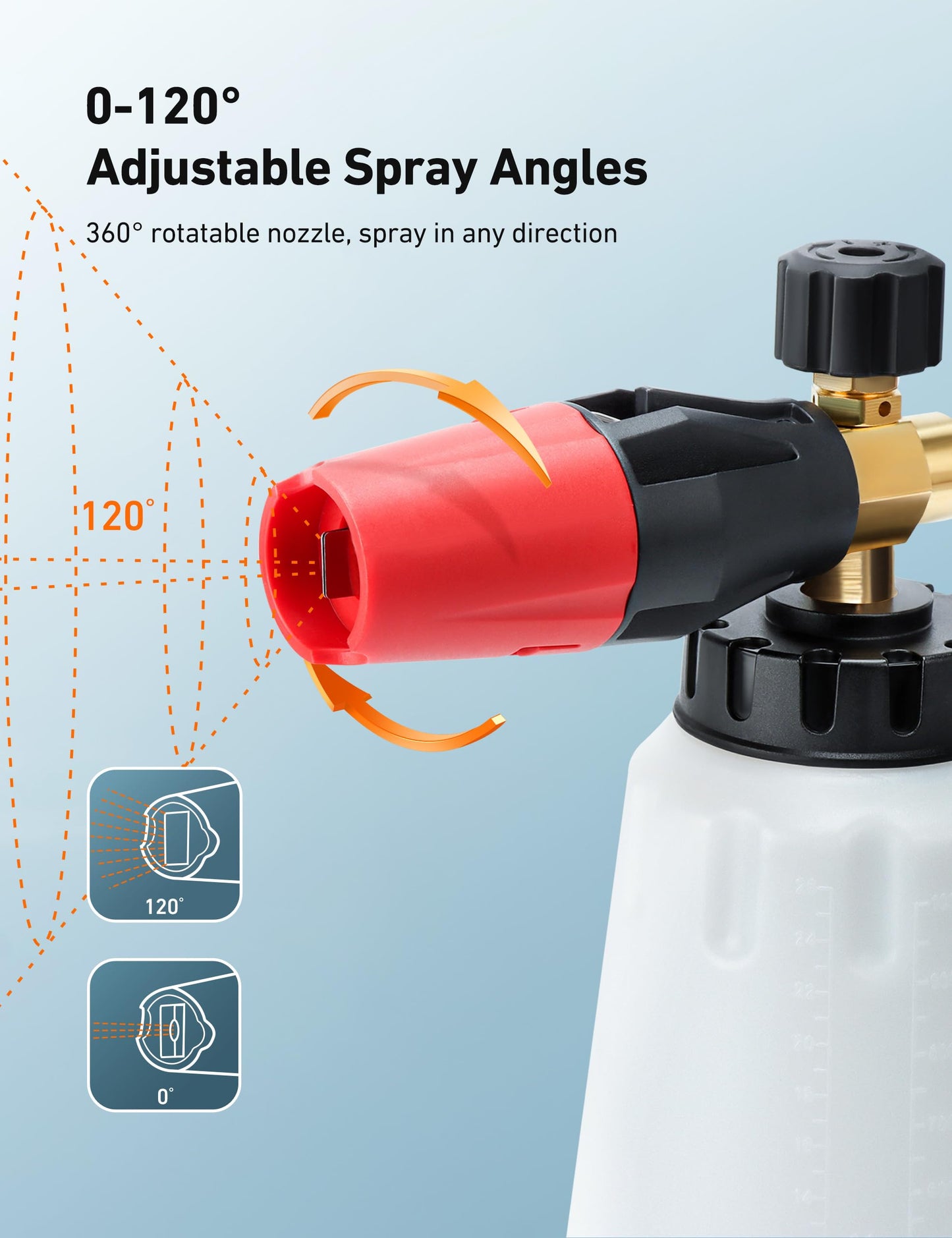 AstroAI Foam Cannon, Heavy Duty Car Foam Blaster Wide Neck Adjustable Snow Foam Lance and Thick Foam for Pressure Washer 1/4" Quick Connector （1L Bottle Without 5 Nozzles） 🍁 All In One Marketplace Canada