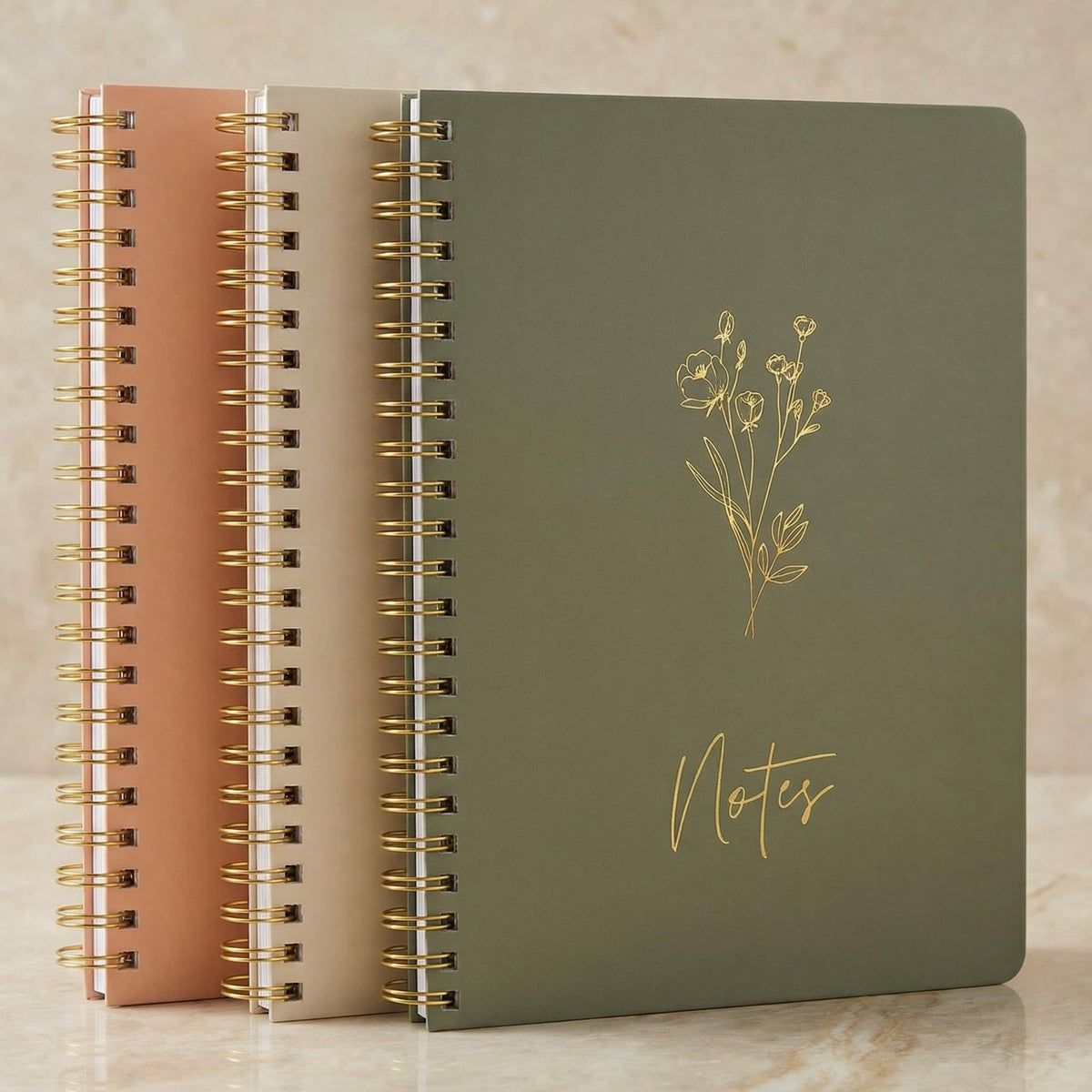ZICOTO Aesthetic Spiral Notebook Set of 3 For Women - Cute College Ruled 8x6 Journal/Notebook with Large Pockets And Lined Pages - Perfect Supplies to Stay Organized at Work or School 🍁 All In One Marketplace Canada