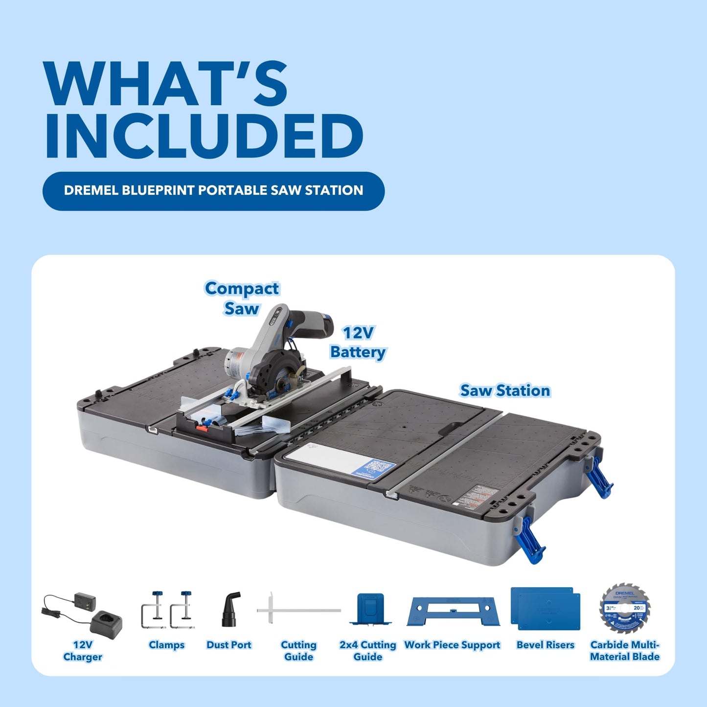 Dremel Blueprint Portable Saw Station with 12V Brushless Compact Circular Saw and Multi-Purpose Cutting Case (CS12V-S1C) 🍁 All In One Marketplace Canada