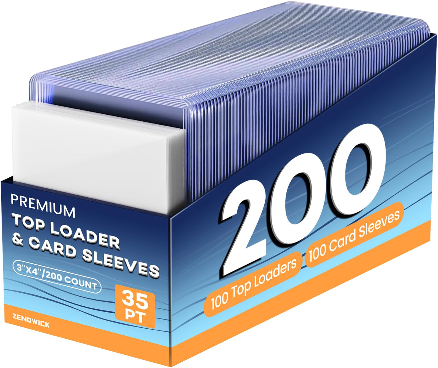 ZENOWICK 200 Packs Card Sleeves Hard, Top Loaders for Cards 3" x 4" Card Protectors Plastic, Card Top Loaders Fit for Hockey, Baseball, Football Cards (100 Hard + 100 Soft Sleeves) 🍁 All In One Marketplace Canada