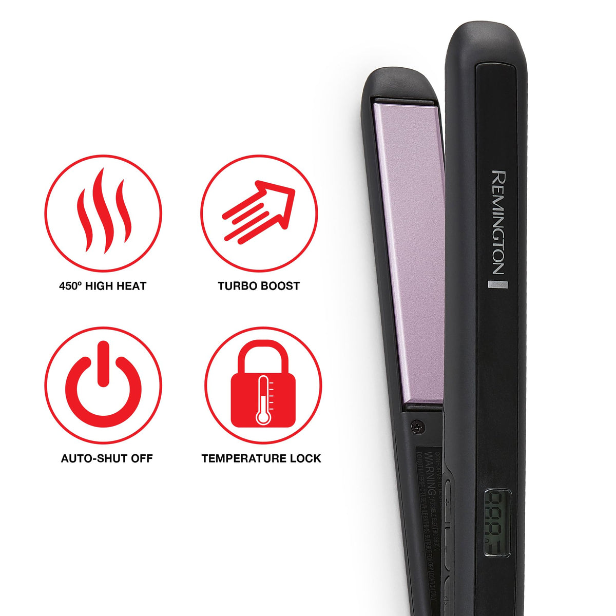 Remington 1" Anti-Static Flat Iron with Floating Ceramic Plates and Digital Controls, Hair Straightener, Purple, S5500 🍁 All In One Marketplace Canada